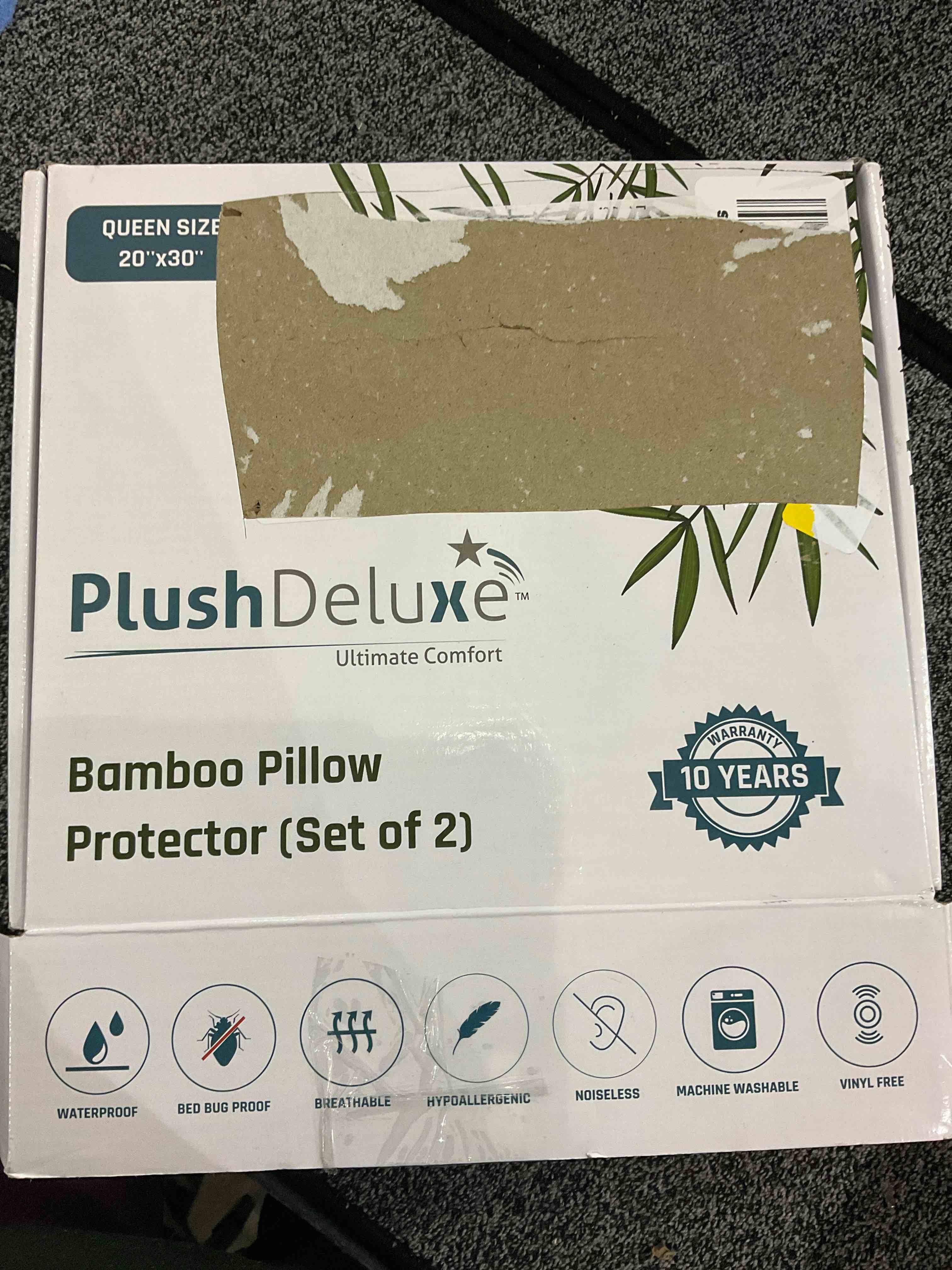 PlushDeluxe™ Bamboo Pillow Protector pack of 2