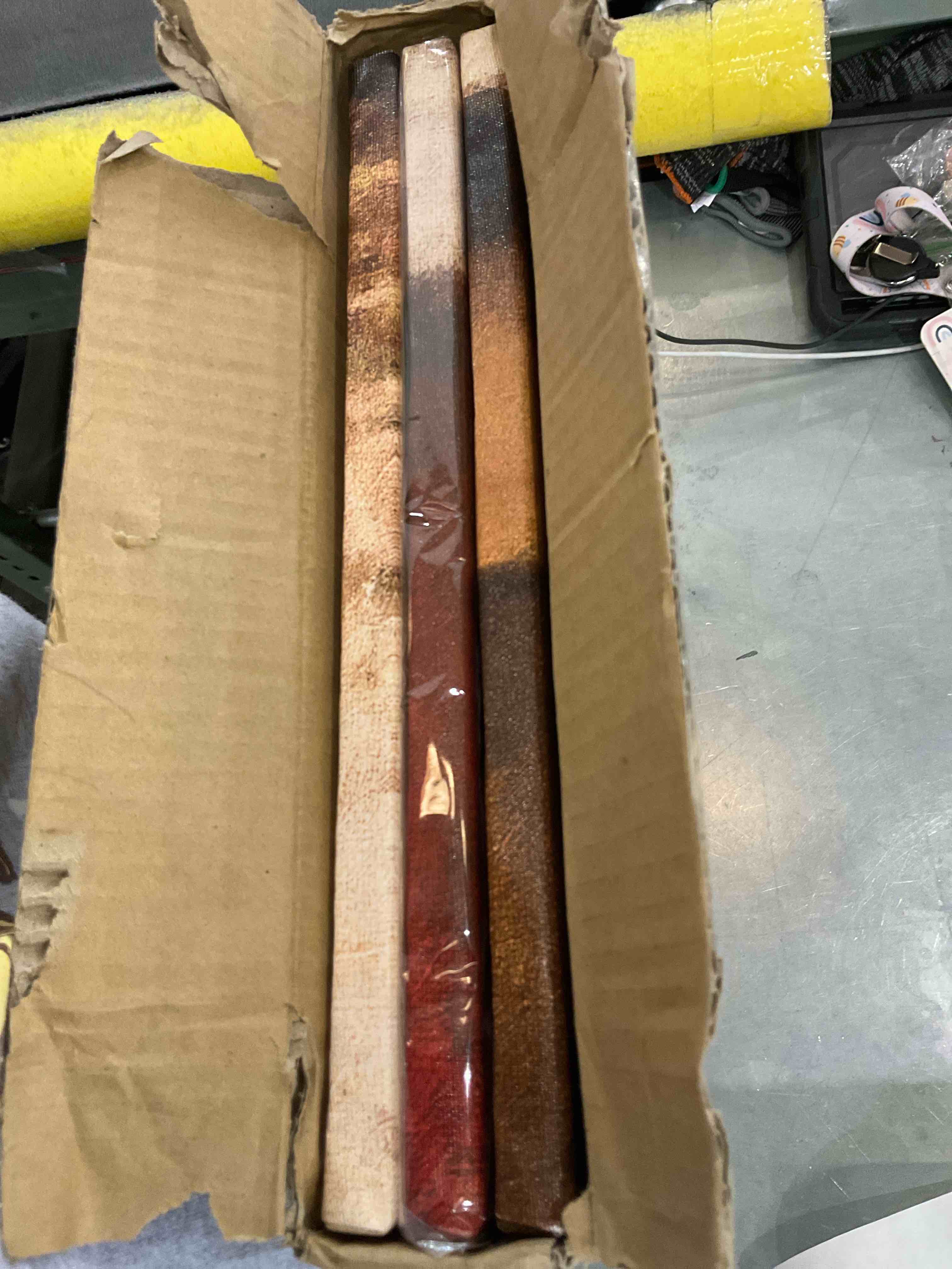 sechars Golden Ginkgo Leaf Canvas Wall Art Abstract Plant Leaves Paintings Pictures Modern Red Home Bedroom Bathroom Wall Decoration Gallery Wrapped Ready to Hang (Red)