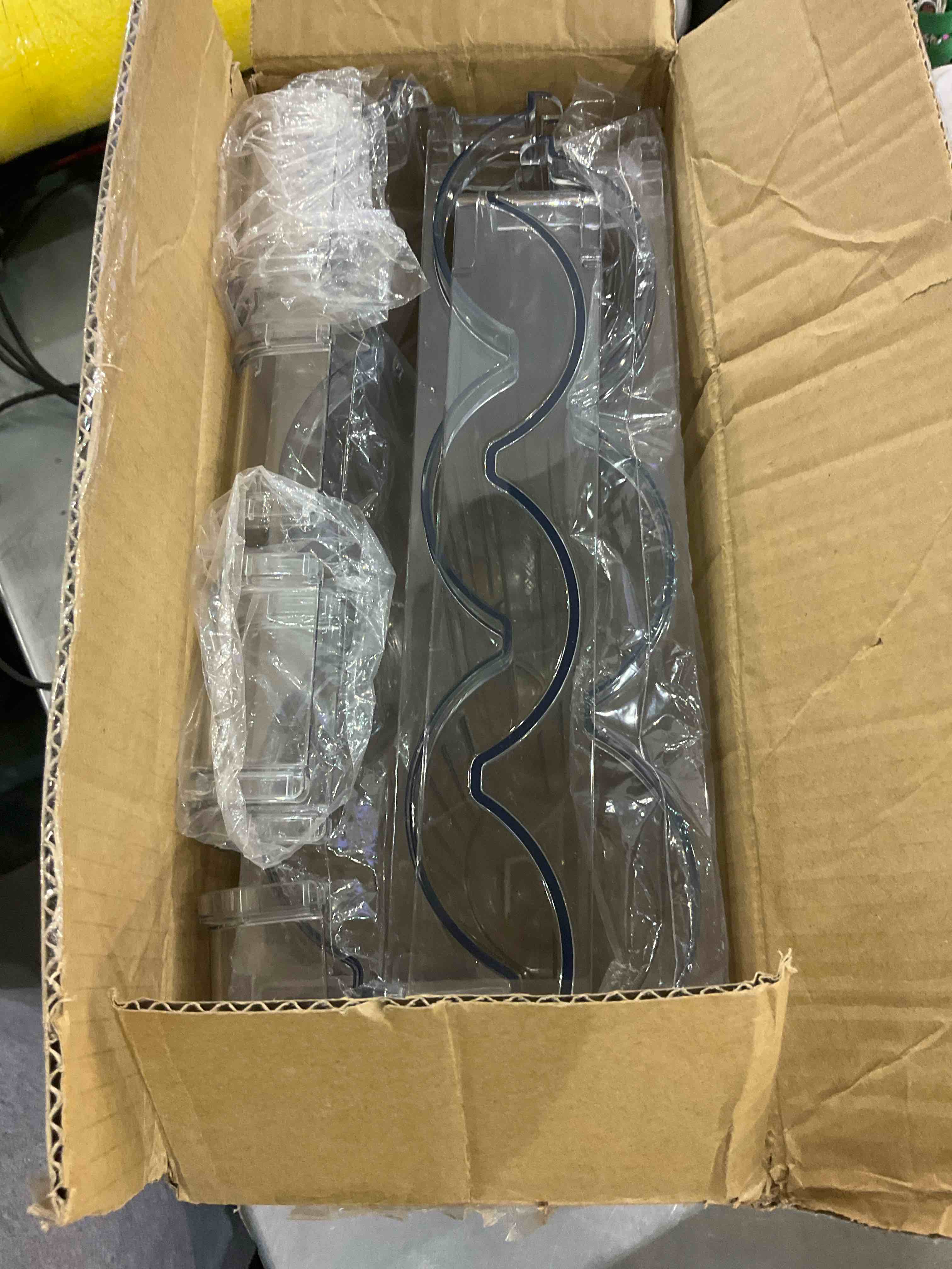 Damomo [Large Compartment] Water Bottle Organizer for Cabinet, 4 Pack Stackable Water Bottle Organizer, Clear Water Bottle Holder for Tumbler Travel Mug Cup, Kitchen Pantry Organization and Storage