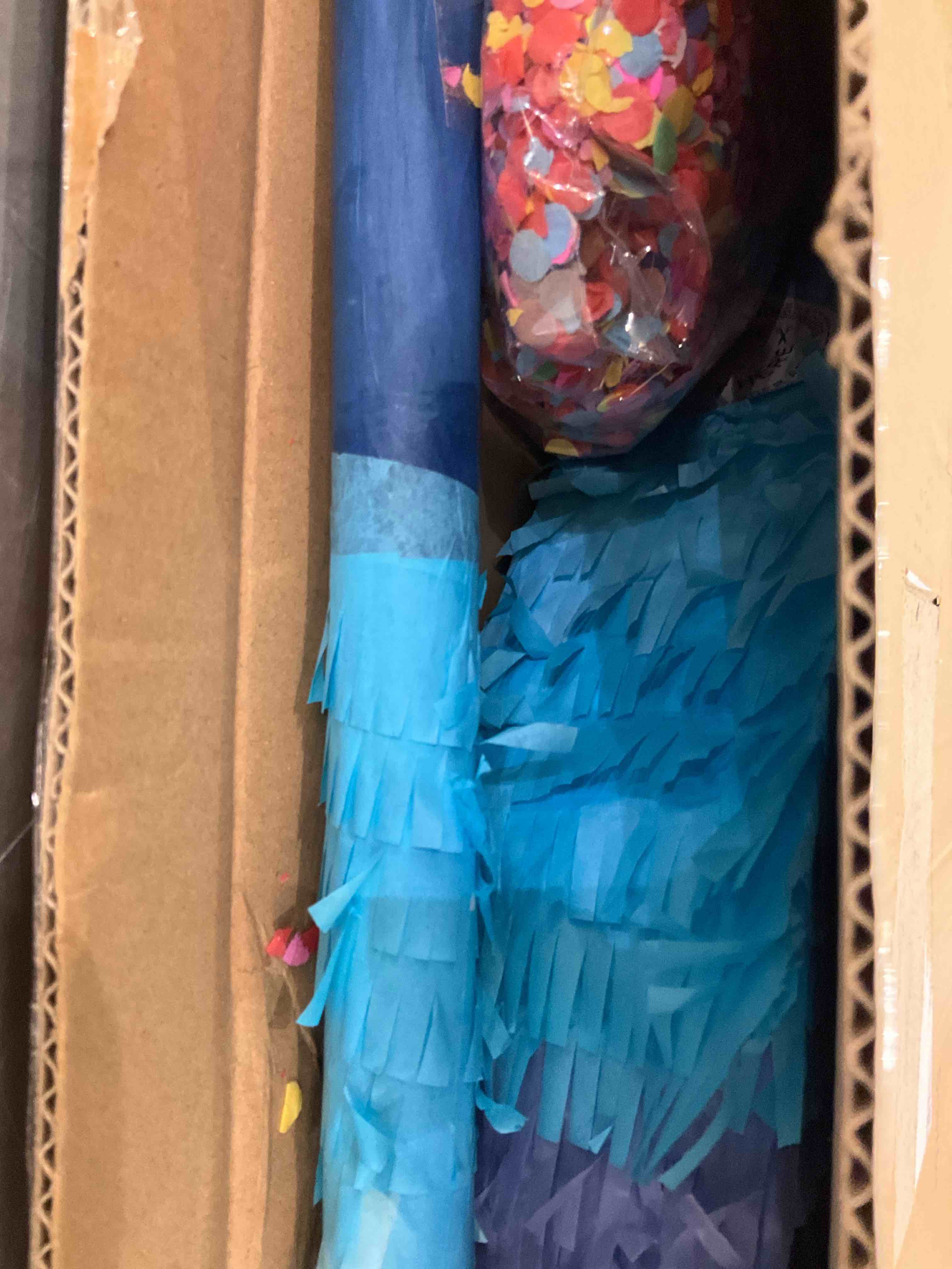 Number 1 2 3 4 5 7 Pinata with Stick Blindfold Confetti, Gradient Blue Pinata for Kids Birthday Party Large Blue Pinata for Boys Girls Birthday Anniversary Celebration Decoration Supplies (Number 4)