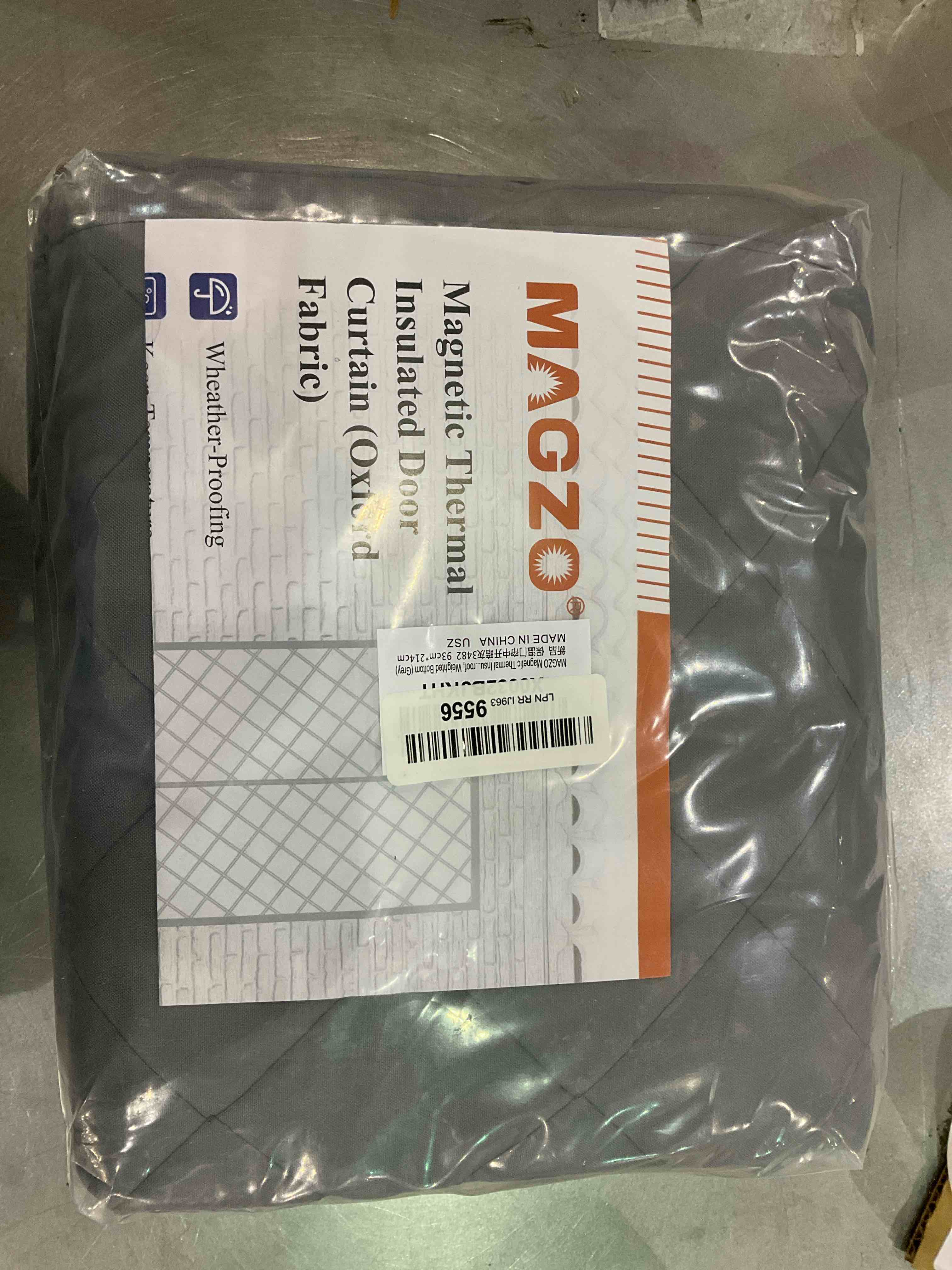 MAGZO Thermal Insulated Door Curtain Winter Doorway, Fits Door Size 34" x 82", Upgraded Oxford Cloth Filled with Thicken Polyester Cotton, Door Insulation Cover Blanket for Sliding Glass Doors (Grey)