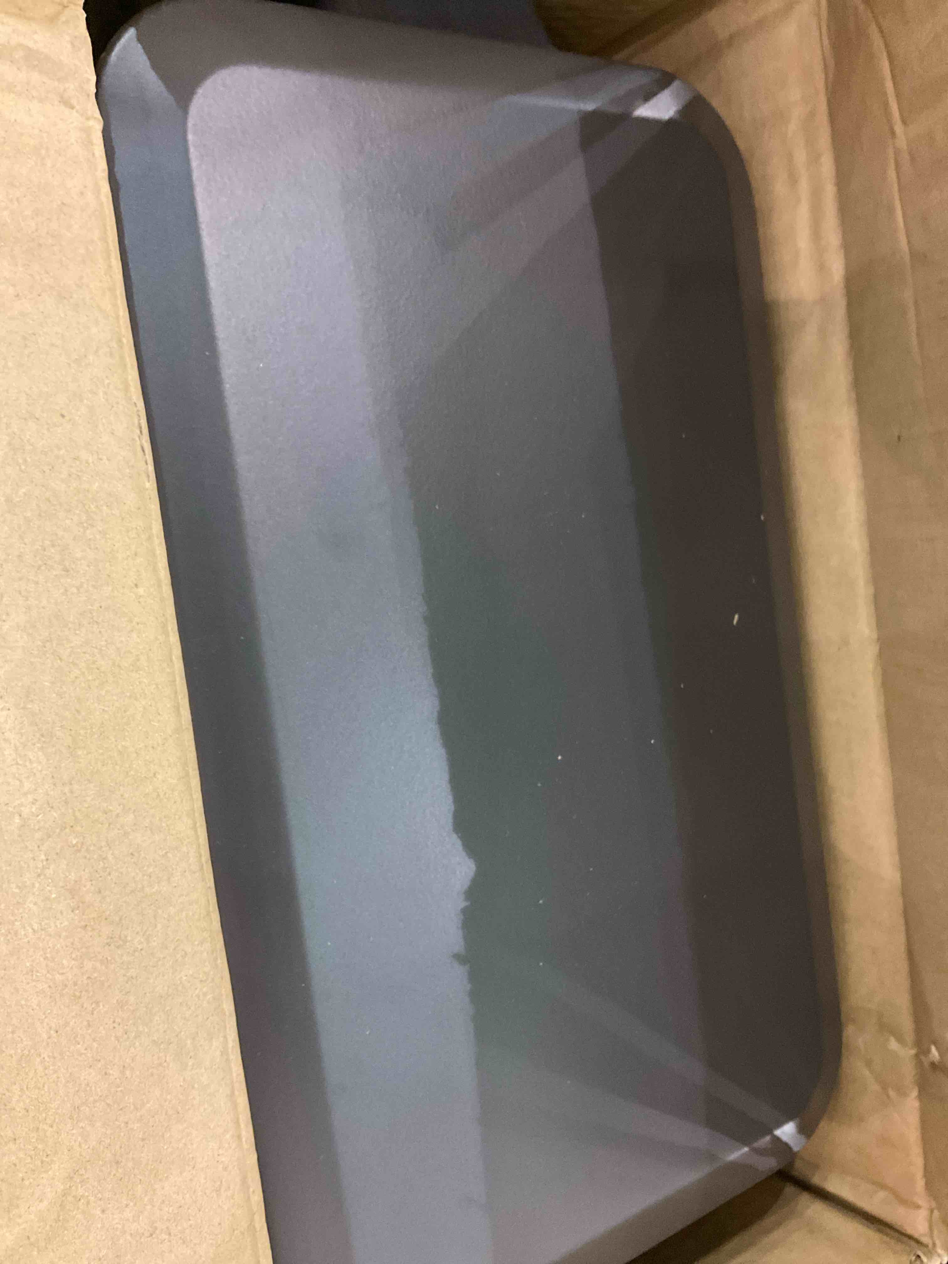 mDesign 2.6 Gallon Rectangular Steel Step Trash Can Wastebasket, Garbage Container Bin for Bathroom, Powder Room, Bedroom, Kitchen, Craft Room, Office - Removable Liner Bucket - Graphite Gray