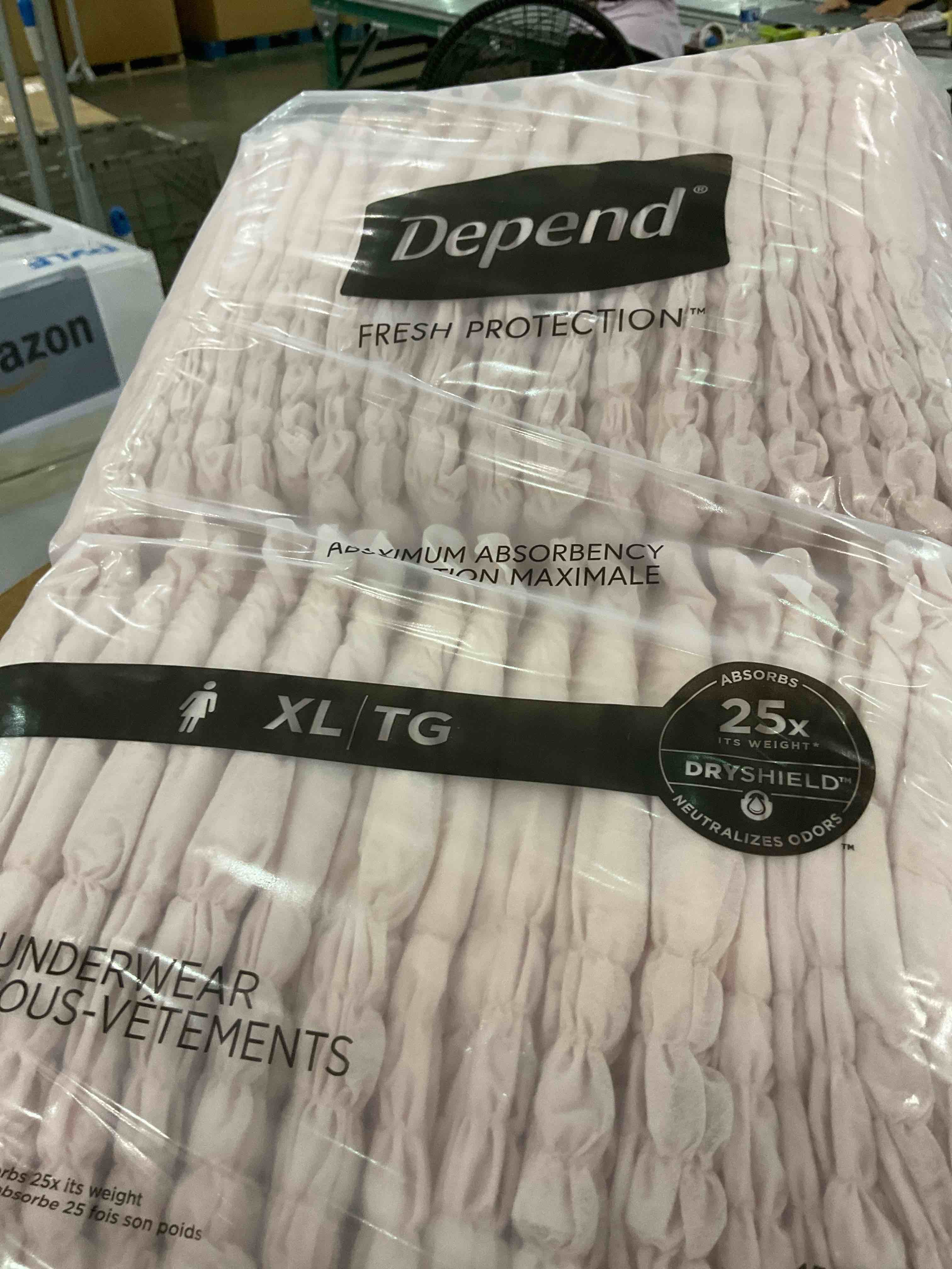 Depend Fit-Flex Adult Incontinence Underwear for Women, Disposable, Maximum Absorbency, Extra-Large, Blush, 68 Count