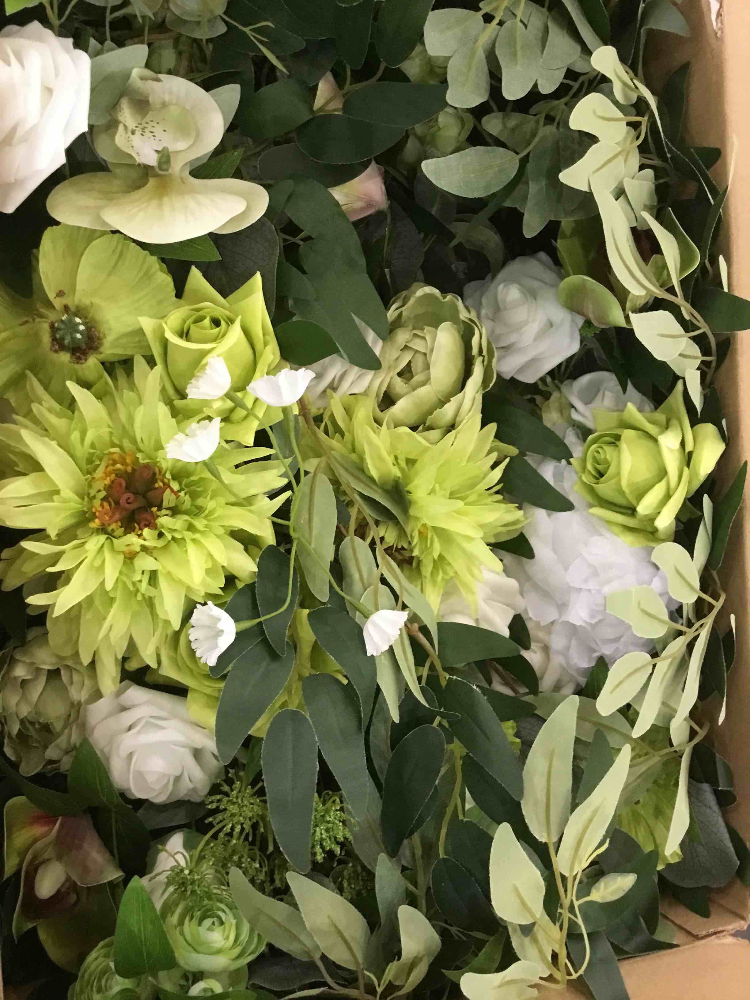 tinge time artfshal flower TINGE TIME Artificial Floral Swag Flower Swag, Set of 2 Wedding Sign Flower with Scented Card, Decorative Swag for Reception Welcome Sign Arch Arbor Lintel (Teal Green & Champagne)