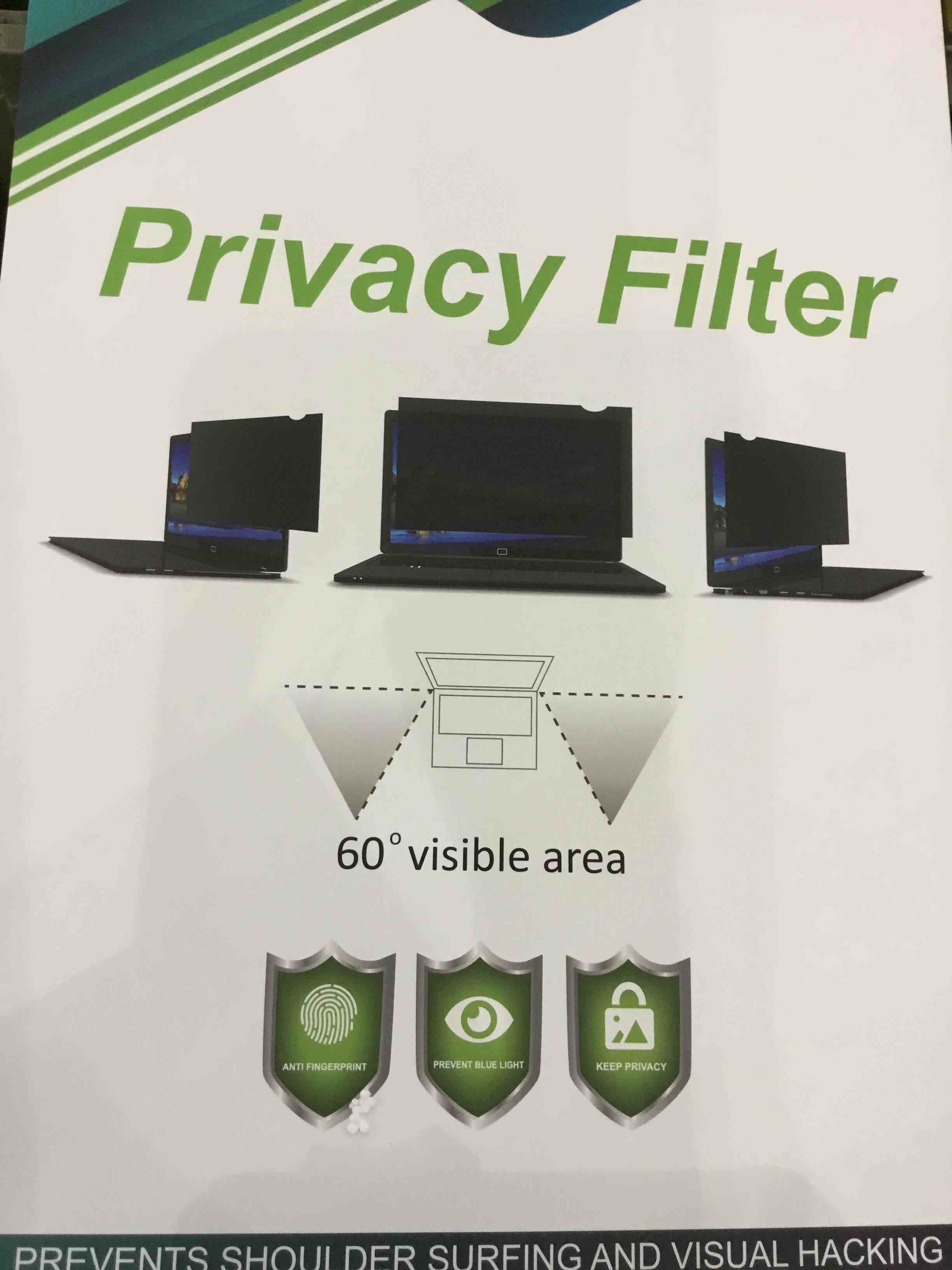 privacy filter WELINC 20.0 Inch - 16:9 Aspect Ratio - Computer Privacy Screen Filter for Widescreen Monitor - Anti-Glare - Anti-Scratch Protector Film - Please Measure Carefully