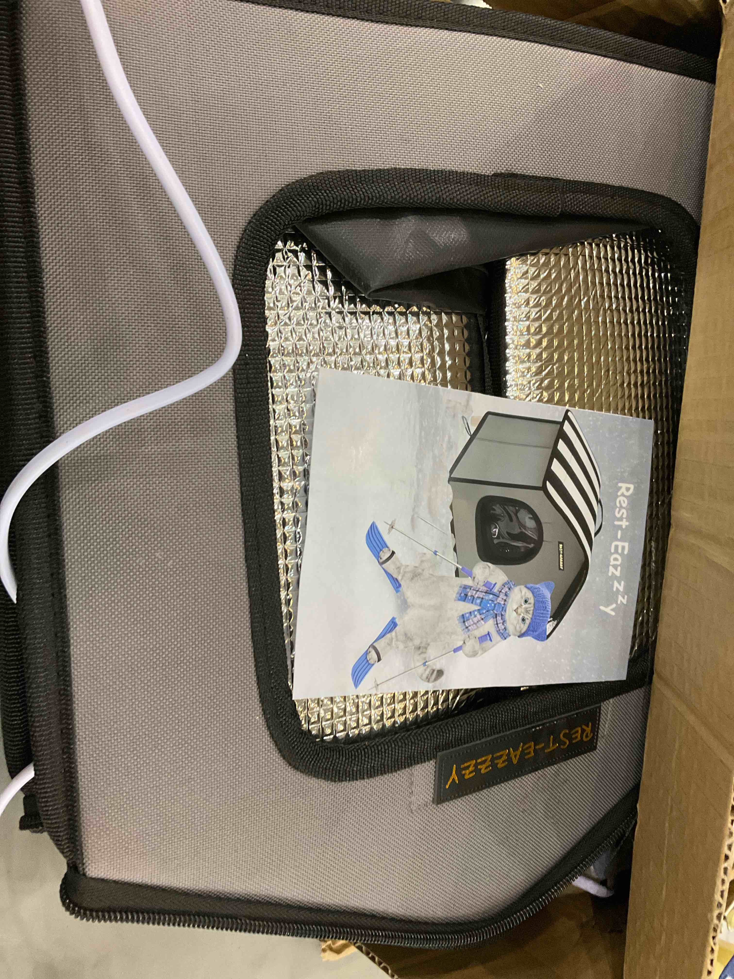 Rest-Eazzzy Cat House, Outdoor Cat Bed, Weatherproof Cat Shelter for Outdoor Cats Dogs and Small Animals (Heat Grey S)