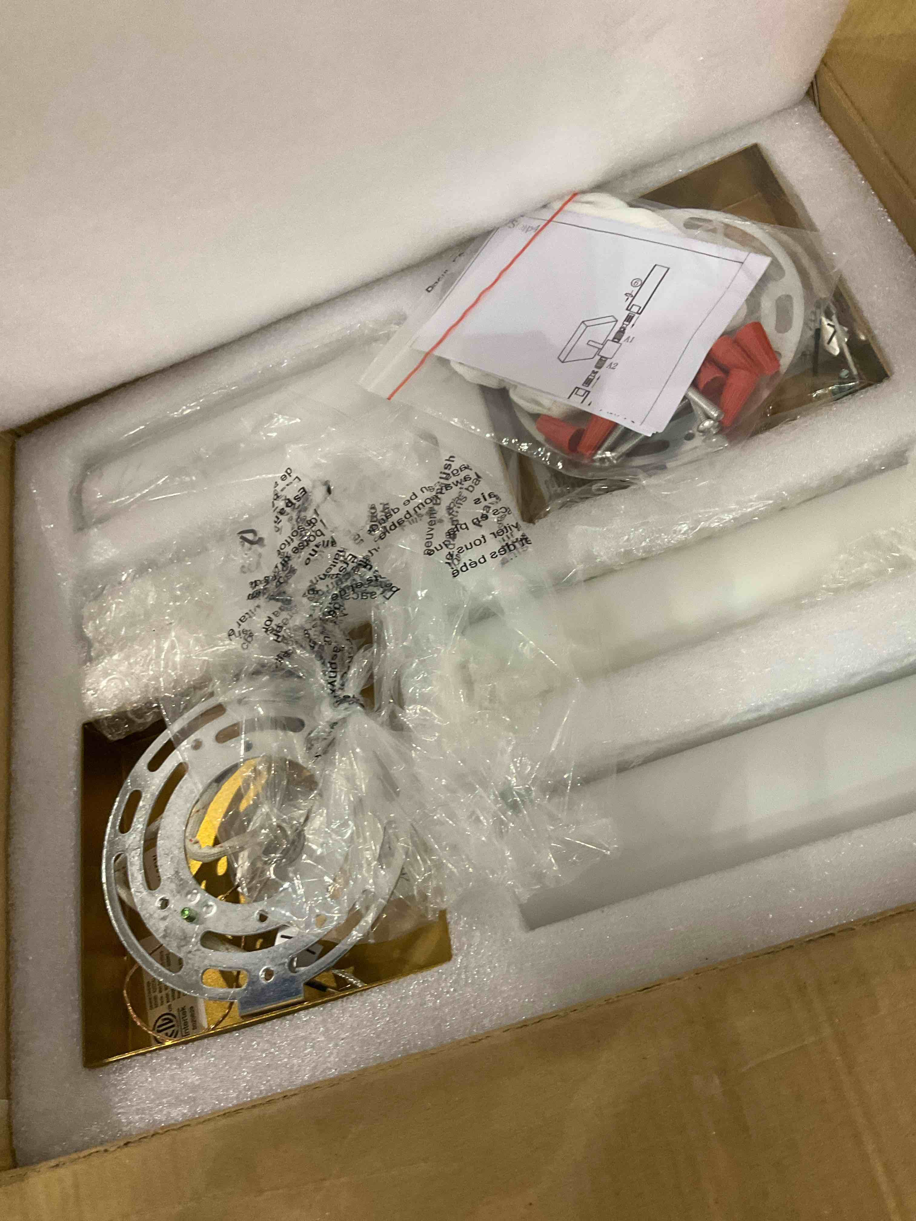 KUZZULL Bathroom Light Fixtures Set of 2,Gold Vanity Lights in Frosted