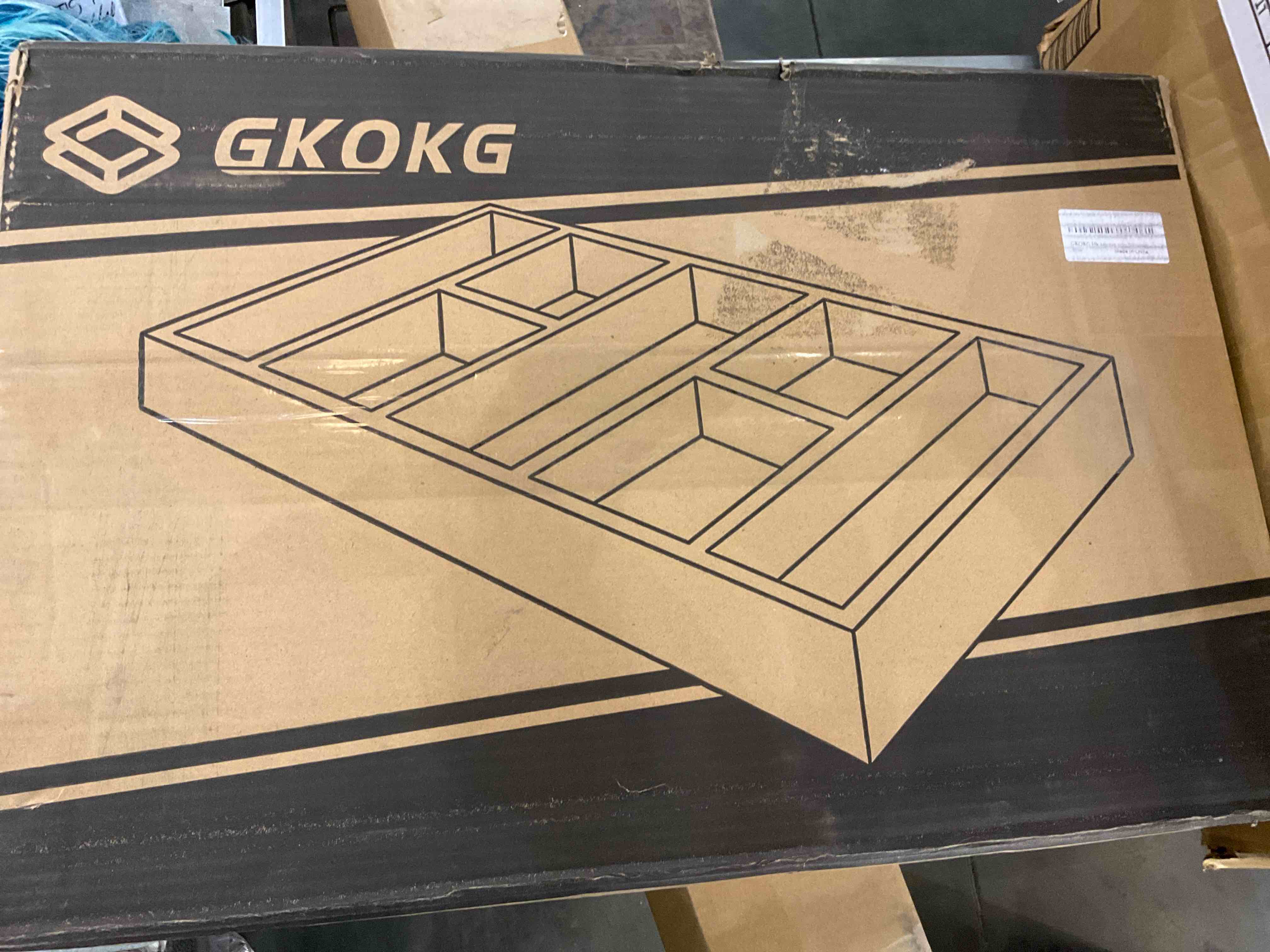 GKOKG S'Mores Station,Large Farmhouse S'mores Bar Holder with Handles, 22.8"x15"x3.5" Wooden Smores Organizer, Smores Caddy Box for Fire Pit(Brown)