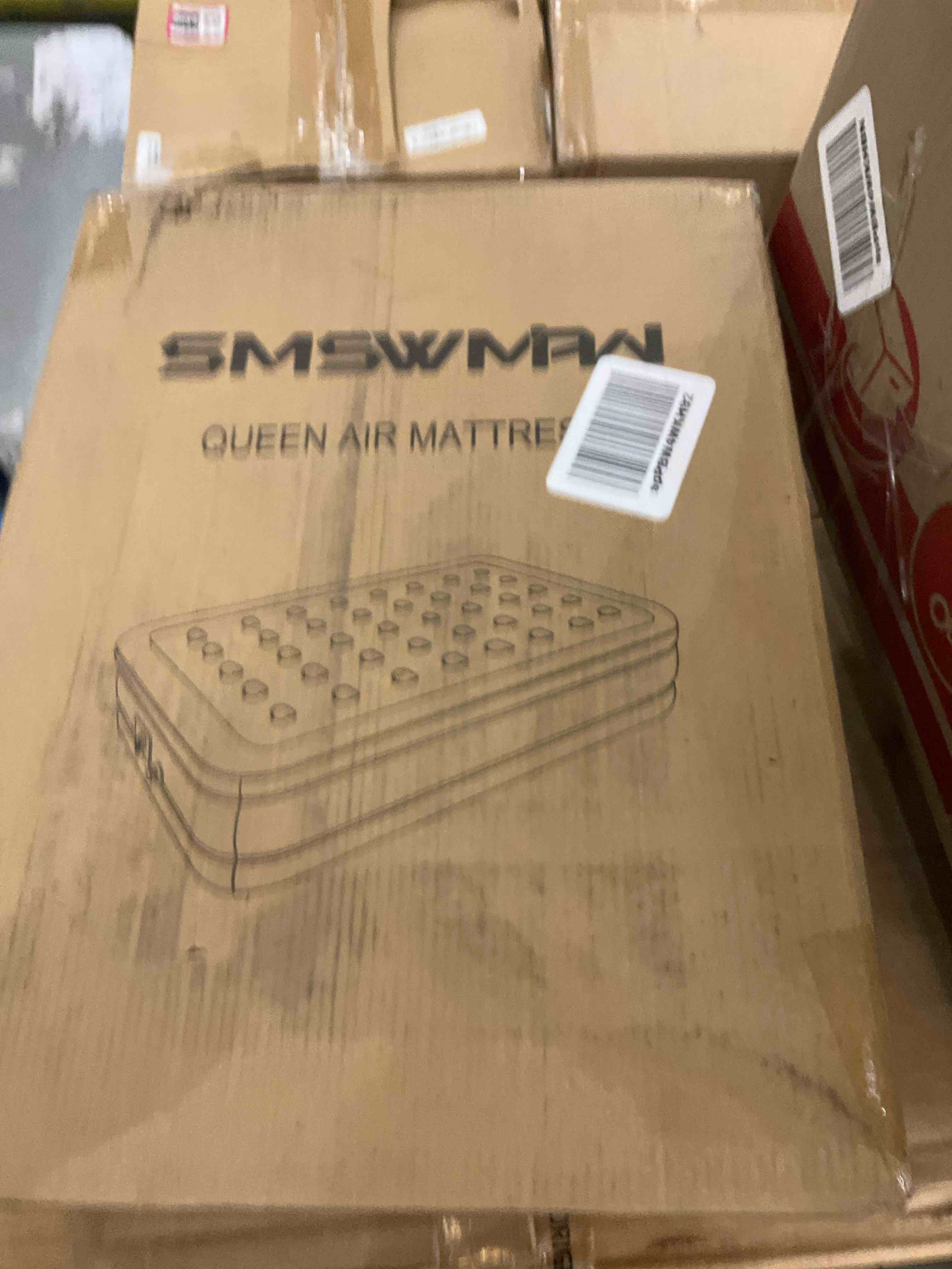 smswmaw Air Mattress with Built in Pump, 18" Elevated Inflatable Blow Up Mattress with Self-Inflation/Deflation, Comfortable Soft Flocked Top Air Bed with Storage Bag for Camping, Travel, Guests
