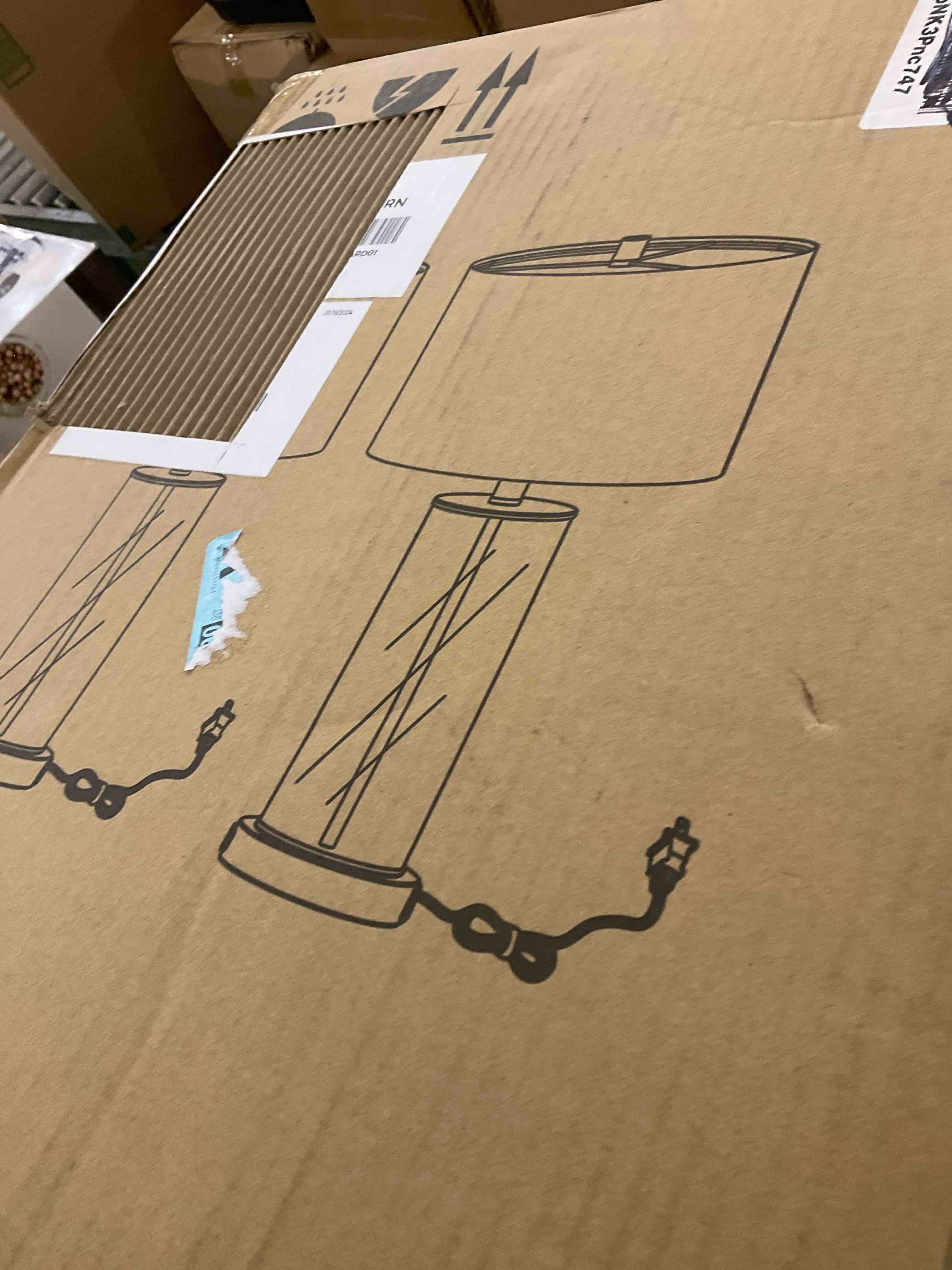 Kyrid 23.5'' Glass Table Lamp Set of 2 for Living Room, 3-Way Touch Control Lamps with USB Ports and AC Outlets(Bulbs Included)