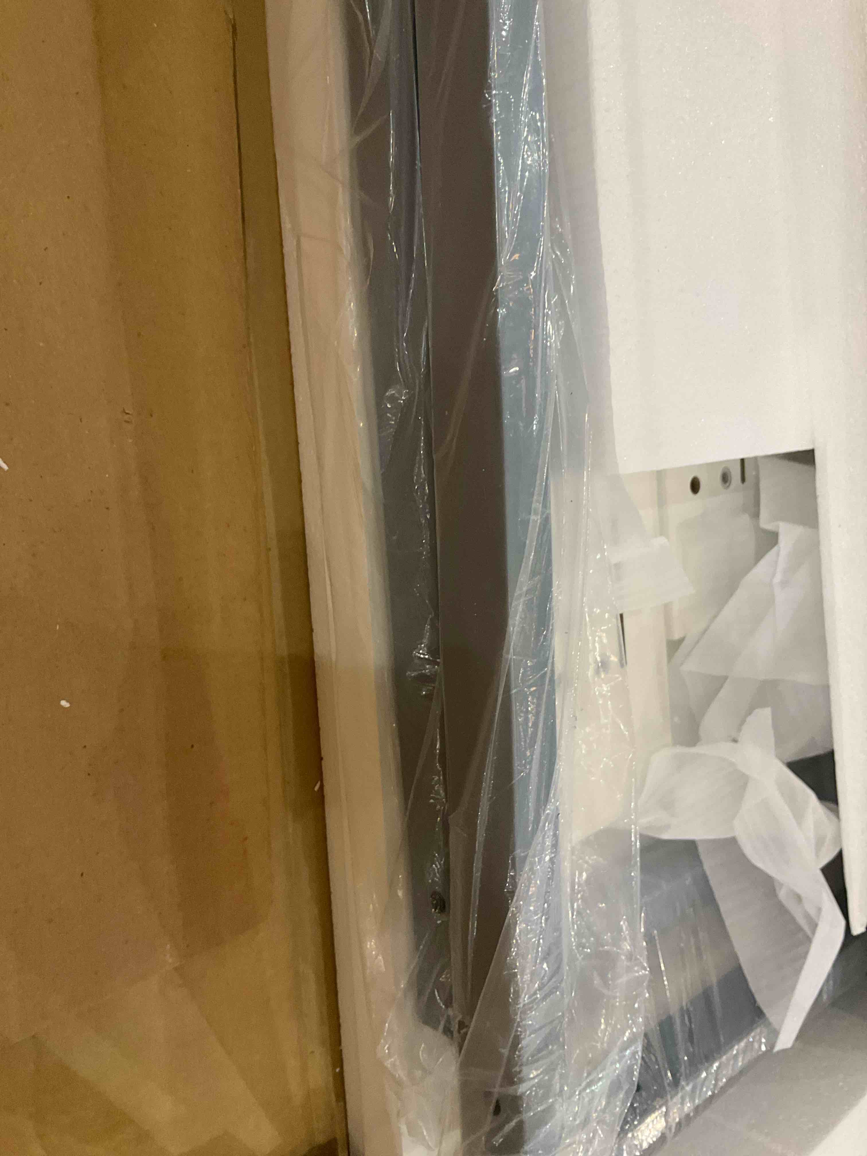 GreenForest Vanity Desk 47 inch Glossy White Console Table Computer Makeup Desk with 2 Drawers and Solid Metal Legs for Living Room Entryway Hallways