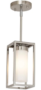 Hamilton Hills Polished Nickel Box Light Pendant LED Cage Lighting Hanging Fixture