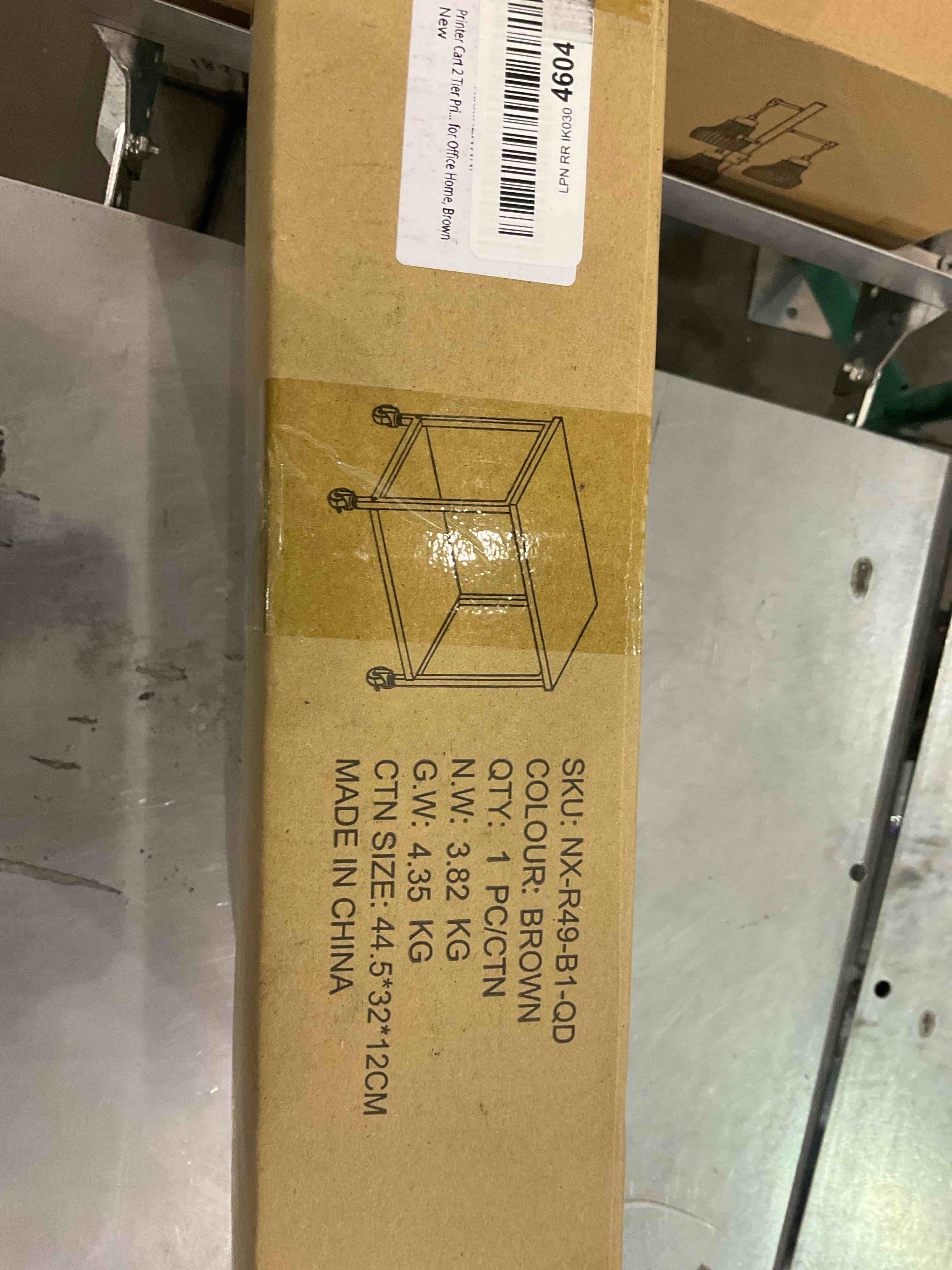 Printer Cart 2 Tier Printer Stand on Wheels, Rolling Cart Under Desk Printer Table Rack Desktop Organizer Table Small Nightstand Wood Copier Scanner Cart for Office Home, Brown