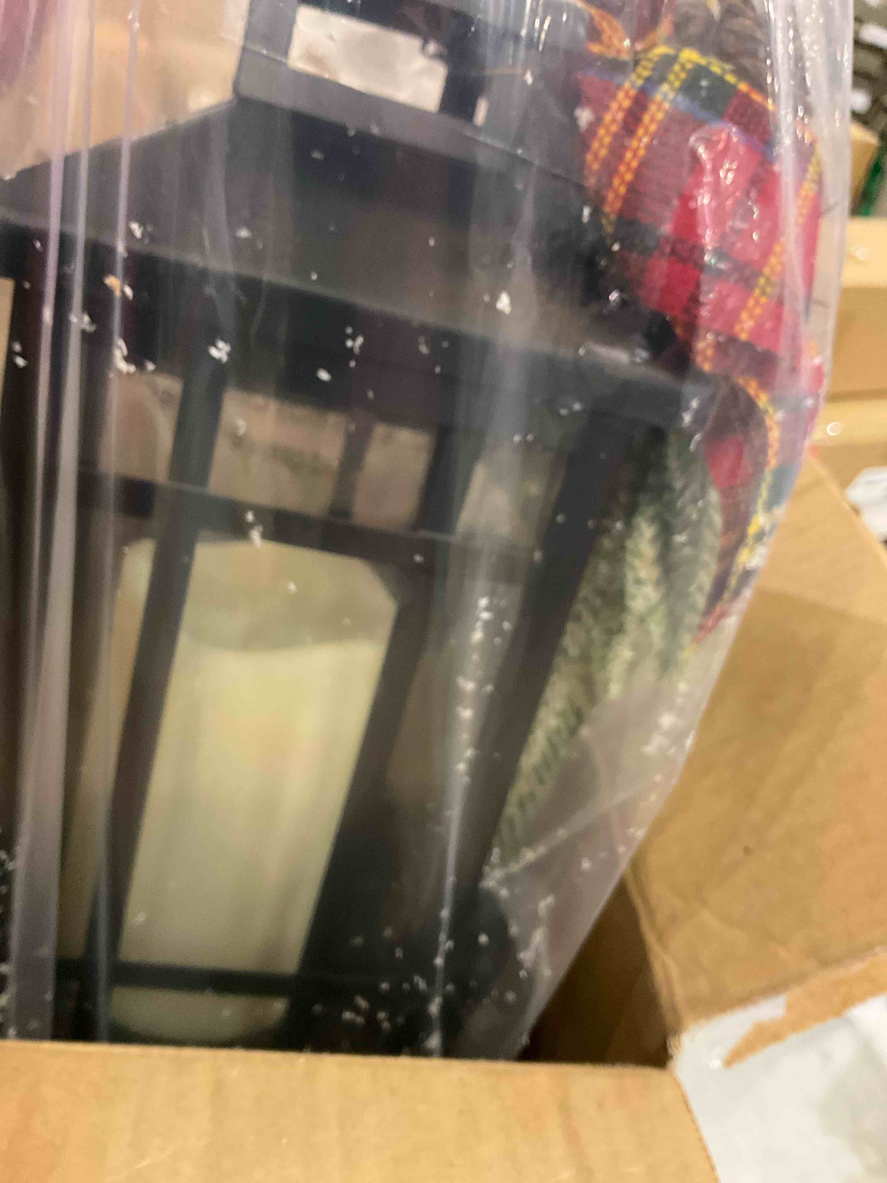 Christmas Decorative Lantern for Fireplace 14 in Christmas Candle Lantern for Table Centerpiece Vintage Xmas LED Flameless Hanging Lantern for Outside Indoor Table Holiday Party Decor (Trendy)