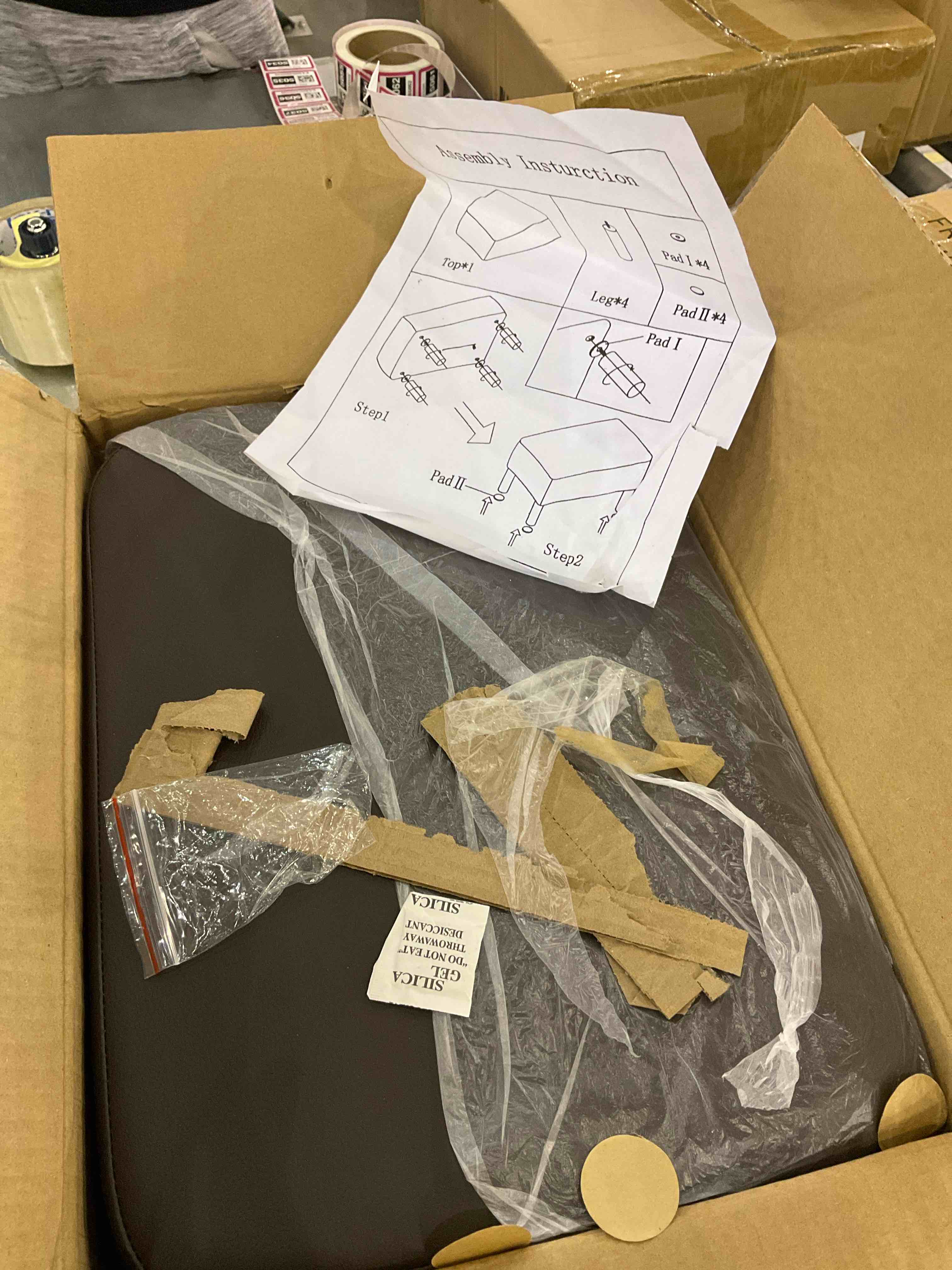 Small Rectangular Ottoman with Solid Beech Wood Legs, 16" PU Material Footstool, Footrest with Non-Slip Feet and Soft Padding, Foot Stool for Living Room, Bedroom, Brown