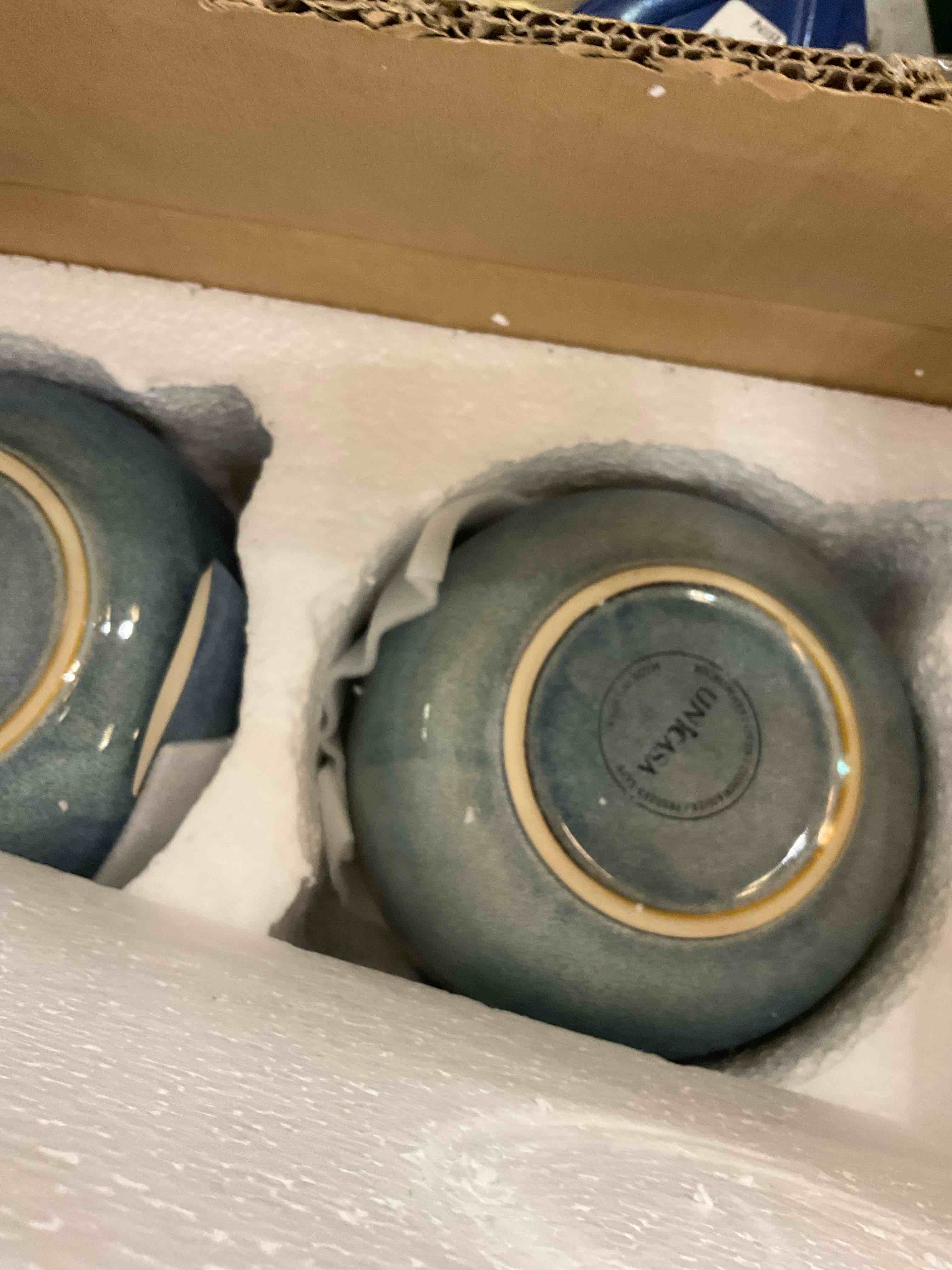 UNICASA Ceramic Cereal, Soup Bowl Set 25 Ounces - Serving Bowls for Salad, Fruit, Pasta, Dinner, Microwave and Dishwasher Safe (Blue)