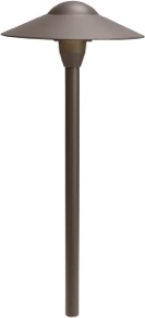 Kichler 8" Outdoor LED Path Light in Textured Architectural Bronze , 12V Adjustable Exterior Dome Light, (8.25" W x 21" H), 15310AZT
