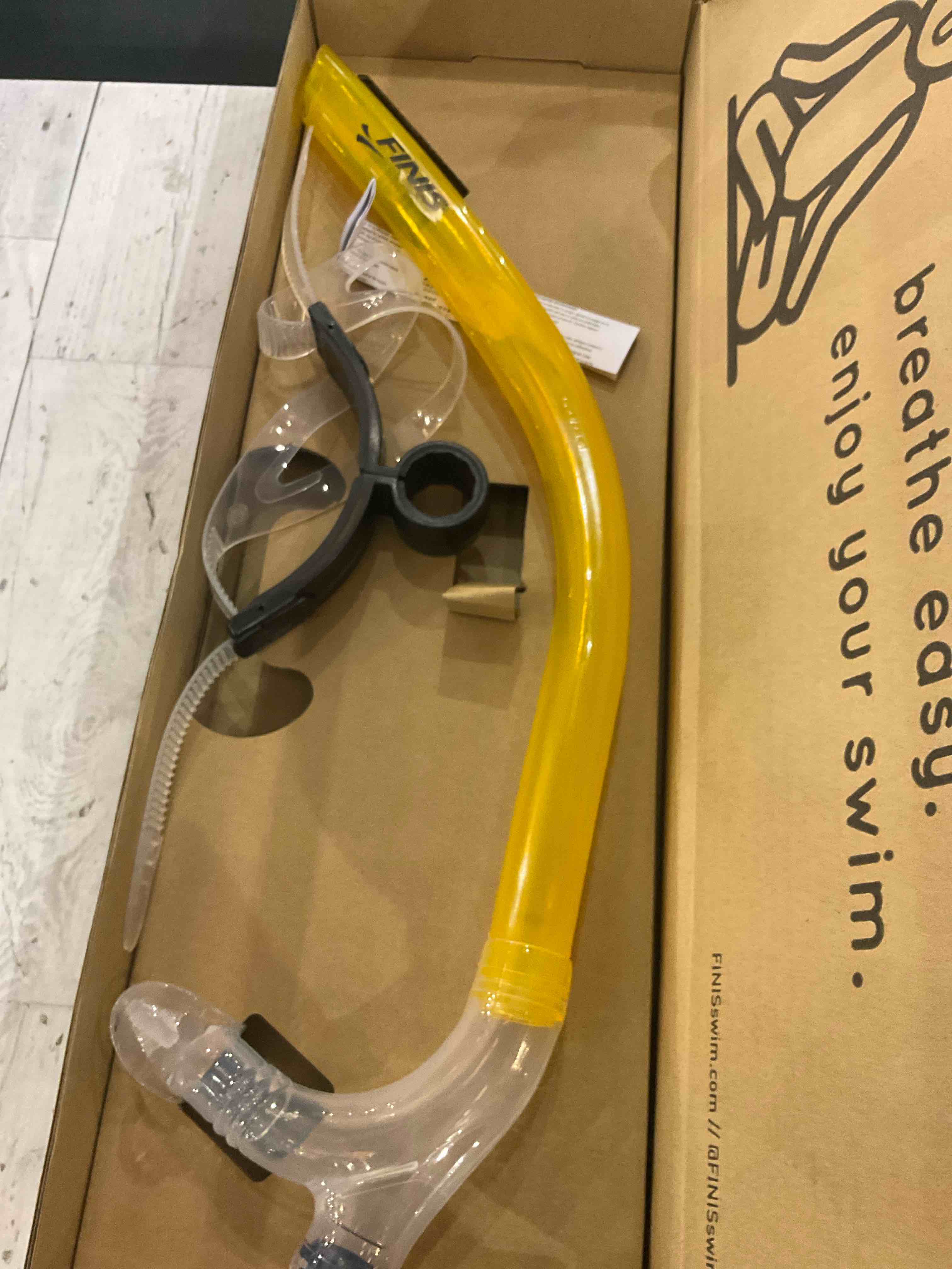 FINIS Original Center-Mount Swimmer's Snorkel for Lap Swimming and Swim Training, Yellow, Adult