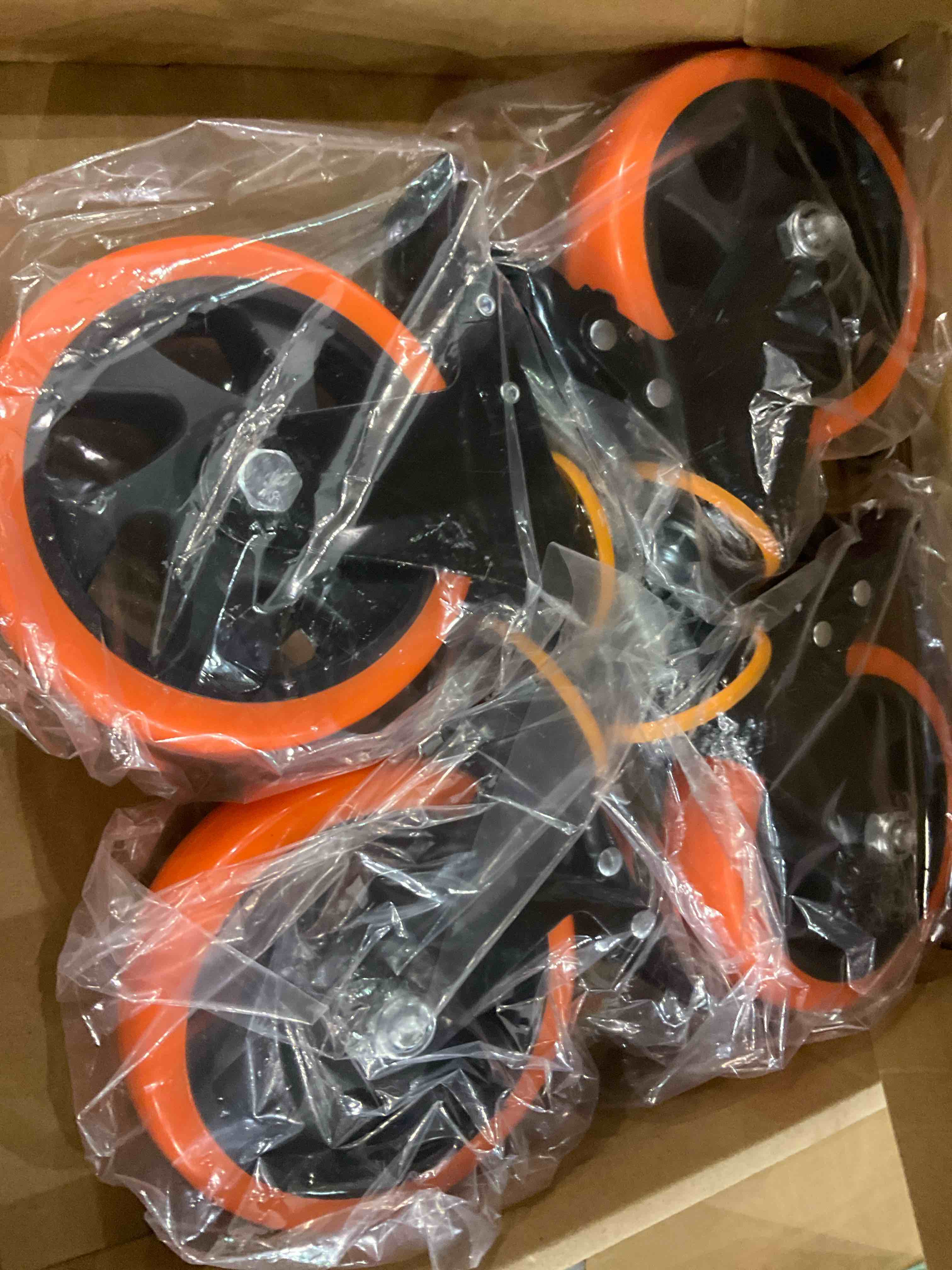 5 Inch Caster Wheels, Threaded Stem Casters Set of 4 Heavy Duty, Cart Wheels 1/2"-13 x 1" (Screw Diameter 1/2", Stem Length 1"), Safety Dual Locking Industrial Casters, Wheels for Cart, Furniture