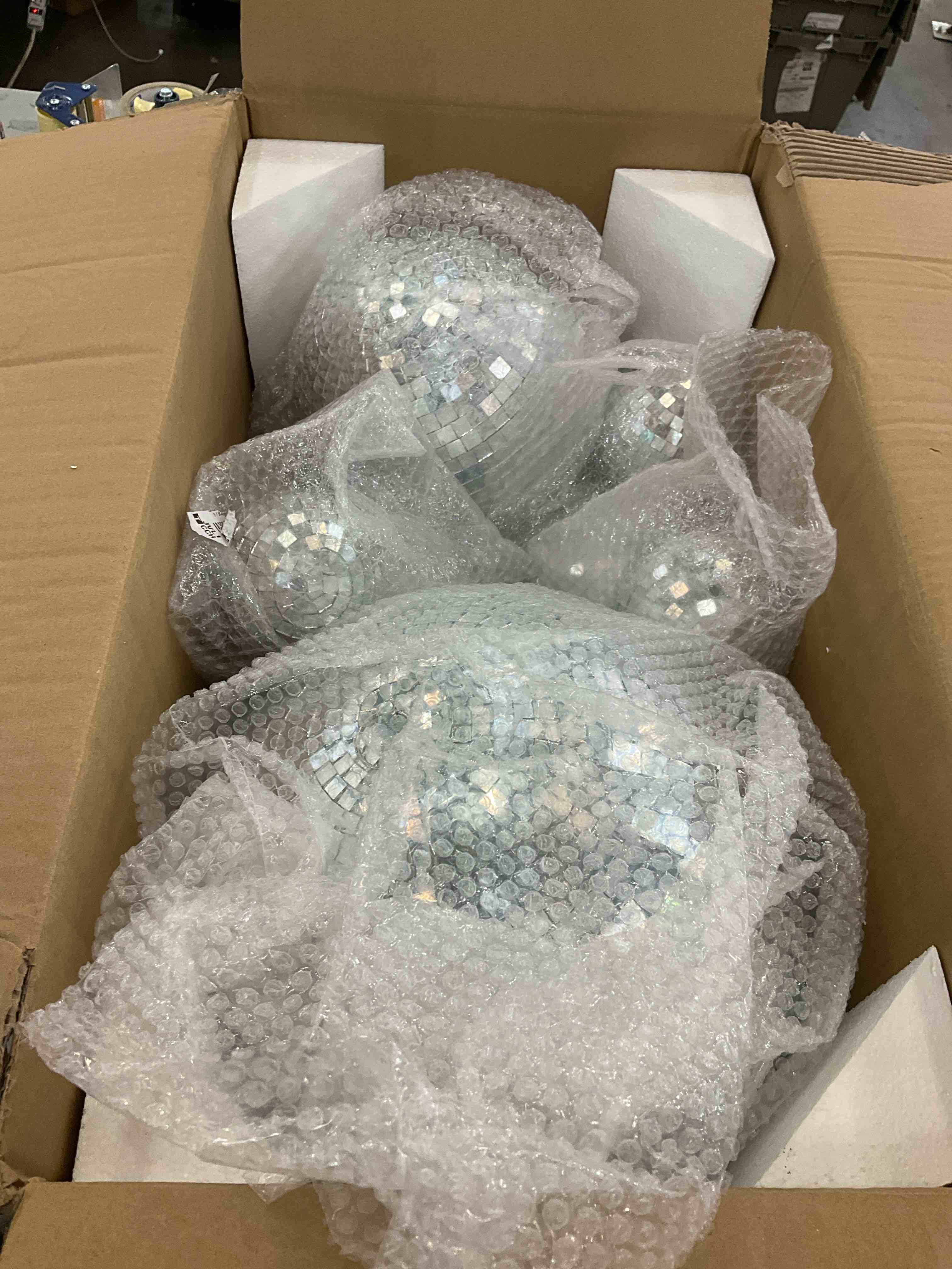 8 Pcs Large Disco Ball Set Silver Mirror Disco Balls Reflective Ball with Hanging Ring Party Hanging Ornament Decoration for Stage Club Ballroom Dance Hall Wedding Prom Props (12'', 8'', 6'', 4'')