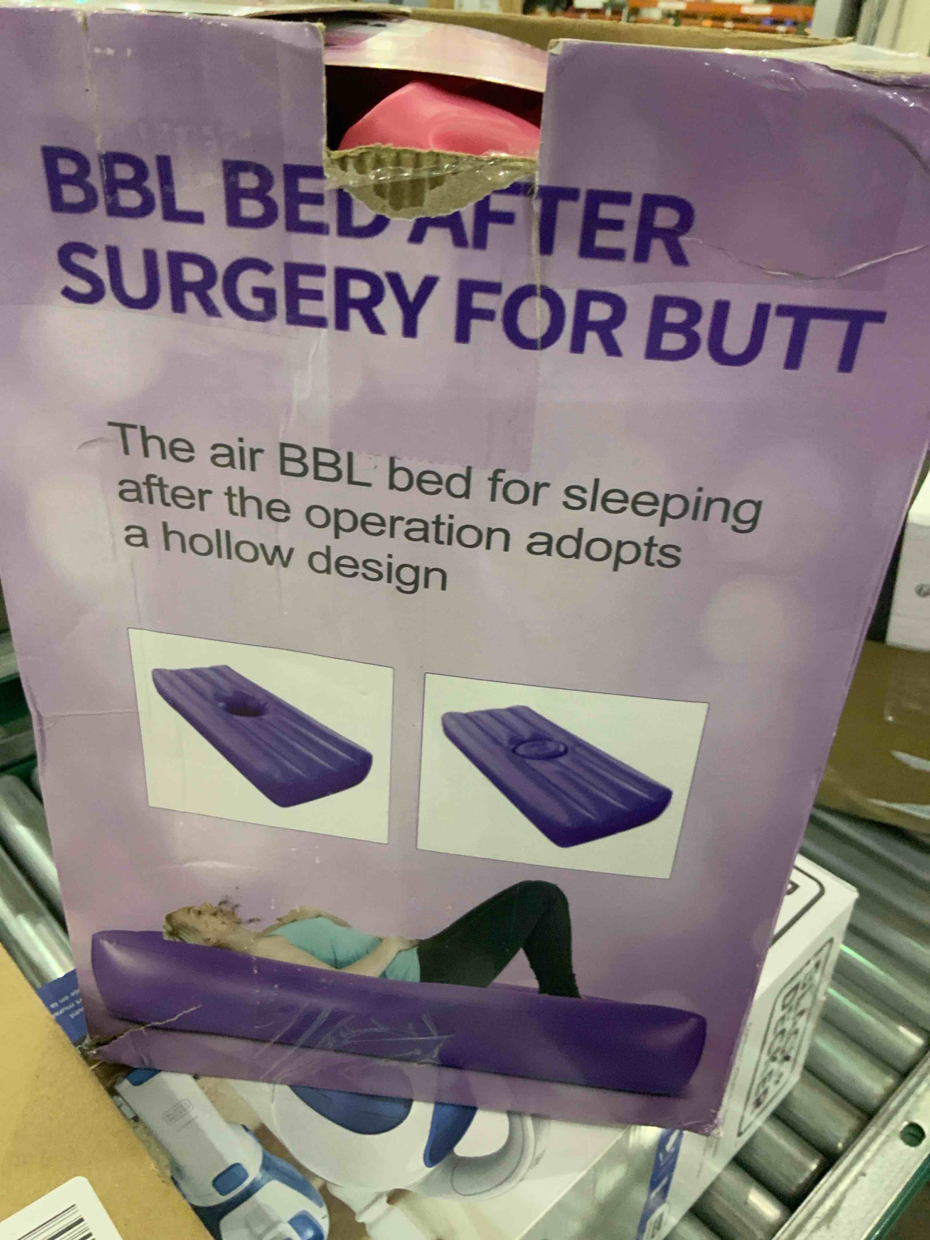 PVC BBL Post Surgery Supplies, BBL Bed with Hole After Surgery, Brazilian Butt Lift Recovery Pillow After Surgery, Inflatable Mattress Bed with Repair Adhesive (Pink)
