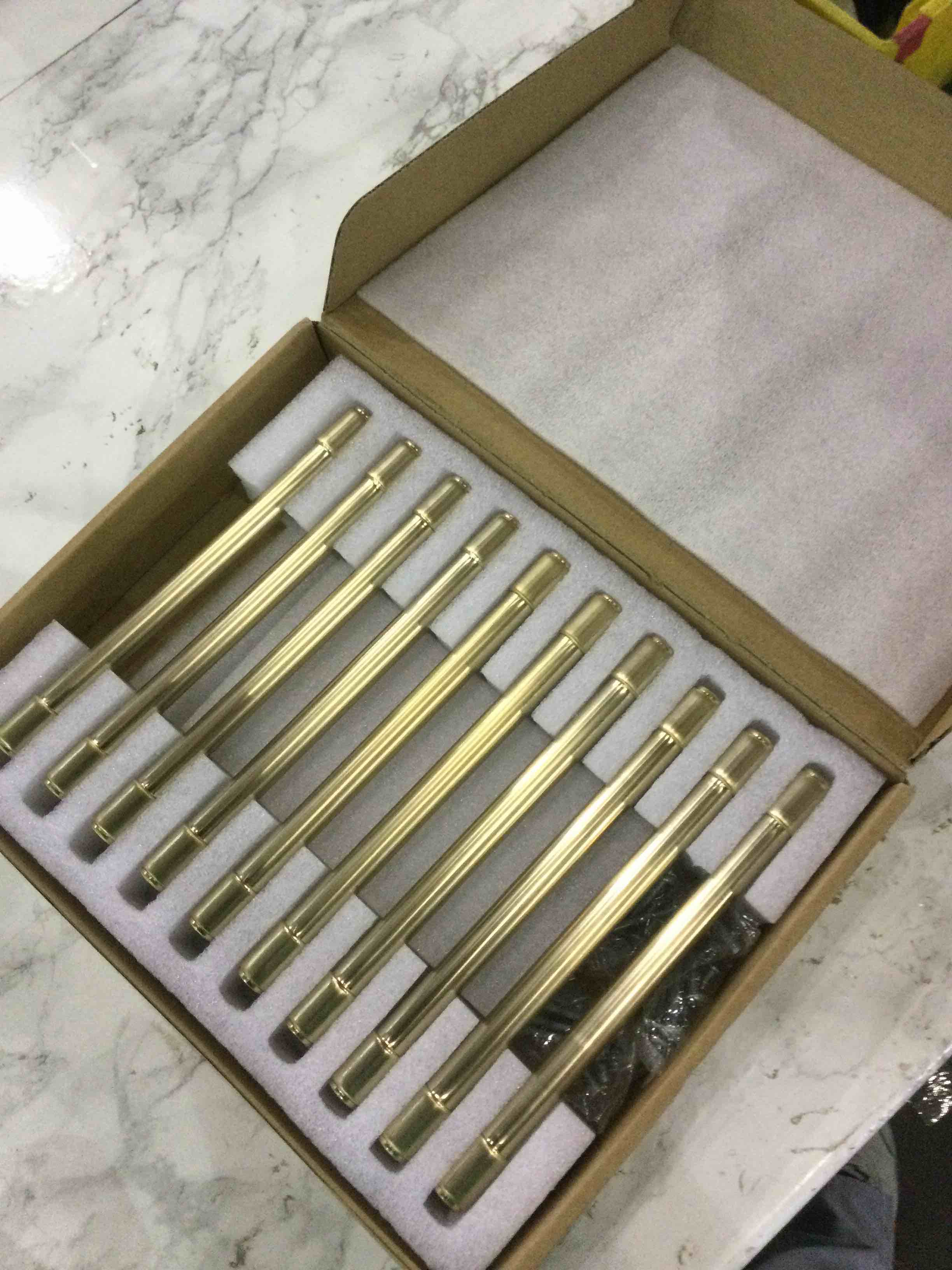 khtumeware 10 Pack Brushed Brass Cabinet Pulls 6 Inch(152MM) Hole Centers Kitchen Brushed Gold Cabinet Handles Cabinet Hardware Kitchen Handles for Cabinets Cupboard Handles Drawer Pulls