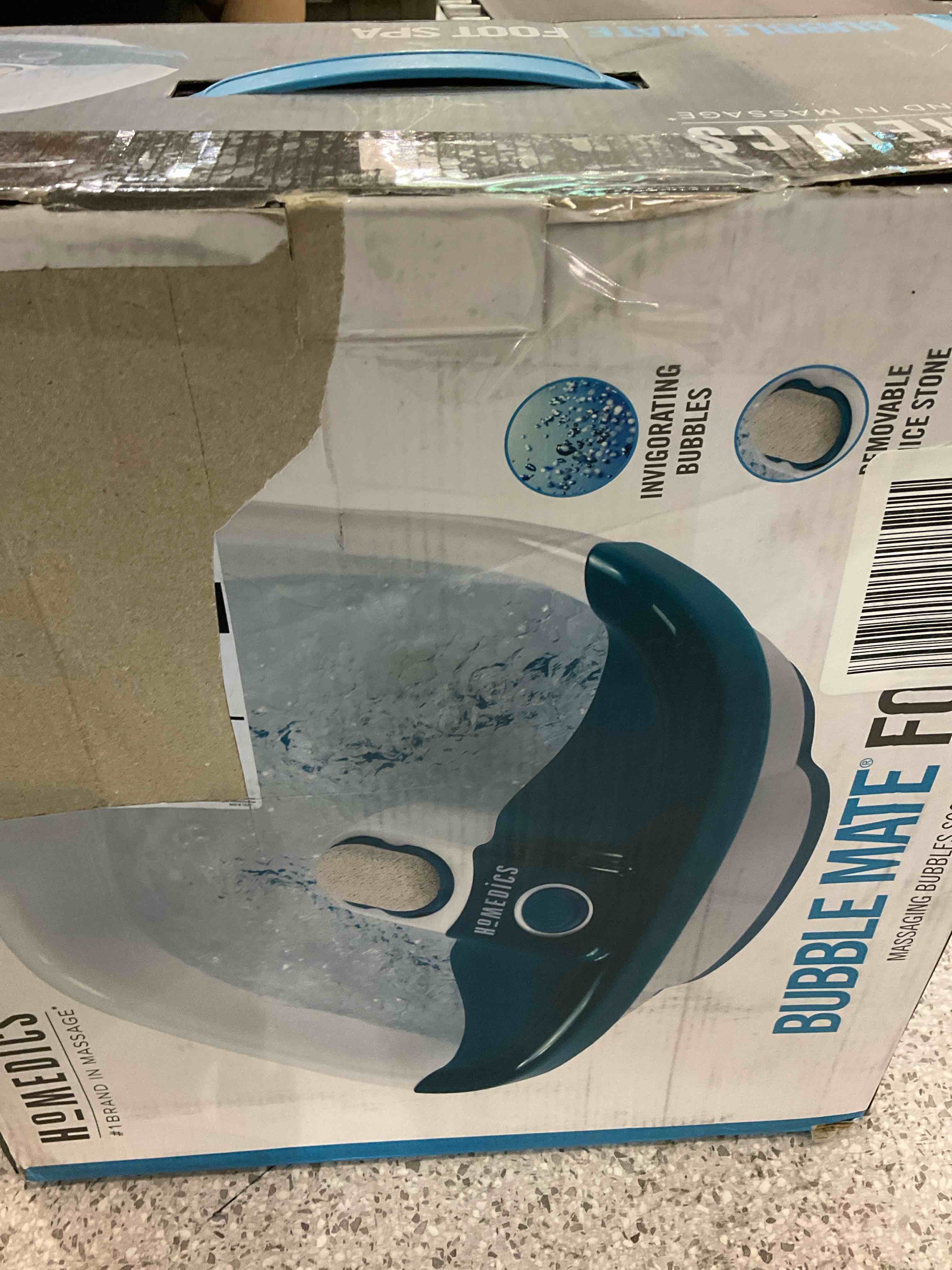 HoMedics Bubble Mate Foot Spa, Toe Touch Controlled Foot Bath with Invigorating Bubbles and Splash Proof, Raised Massage nodes and Removable Pumice Stone