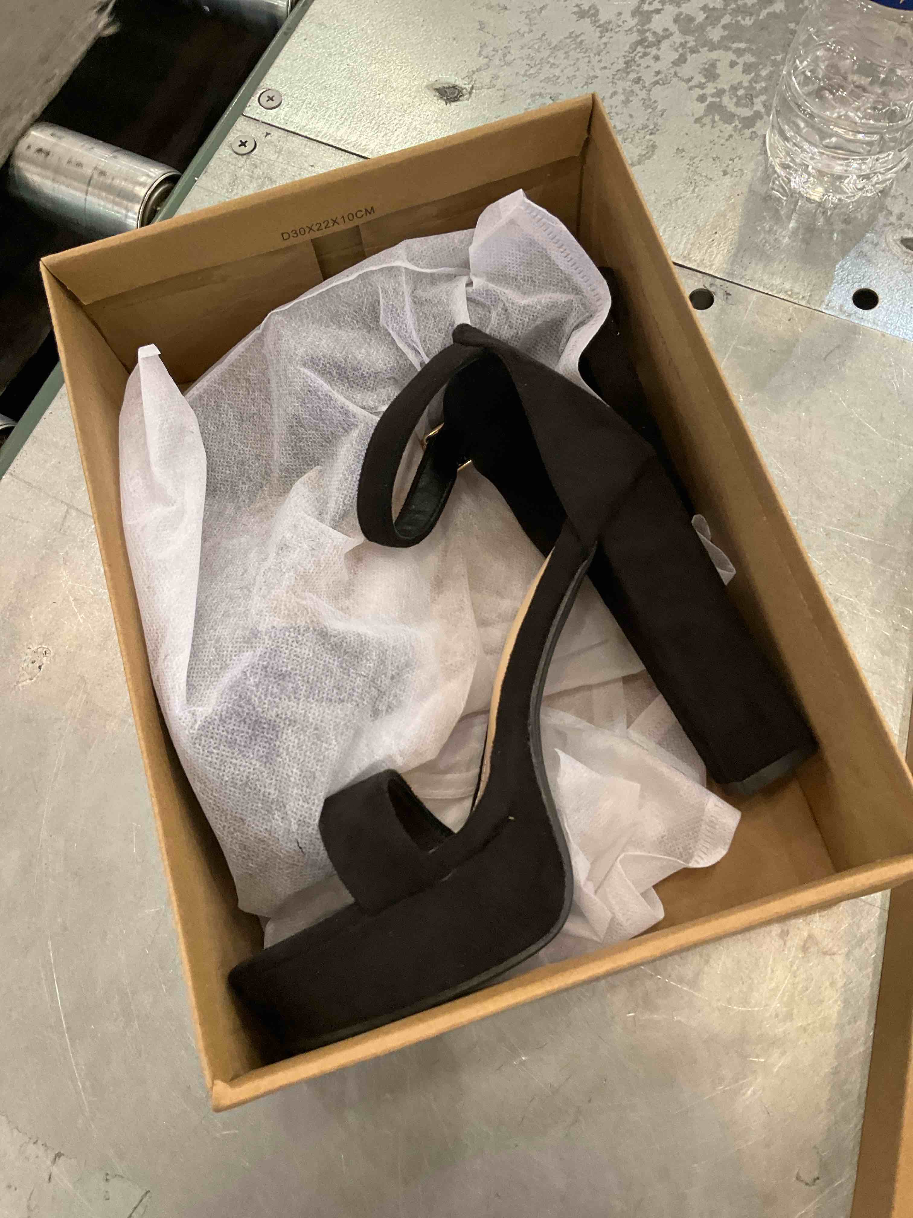 platform ankle strap black heels 