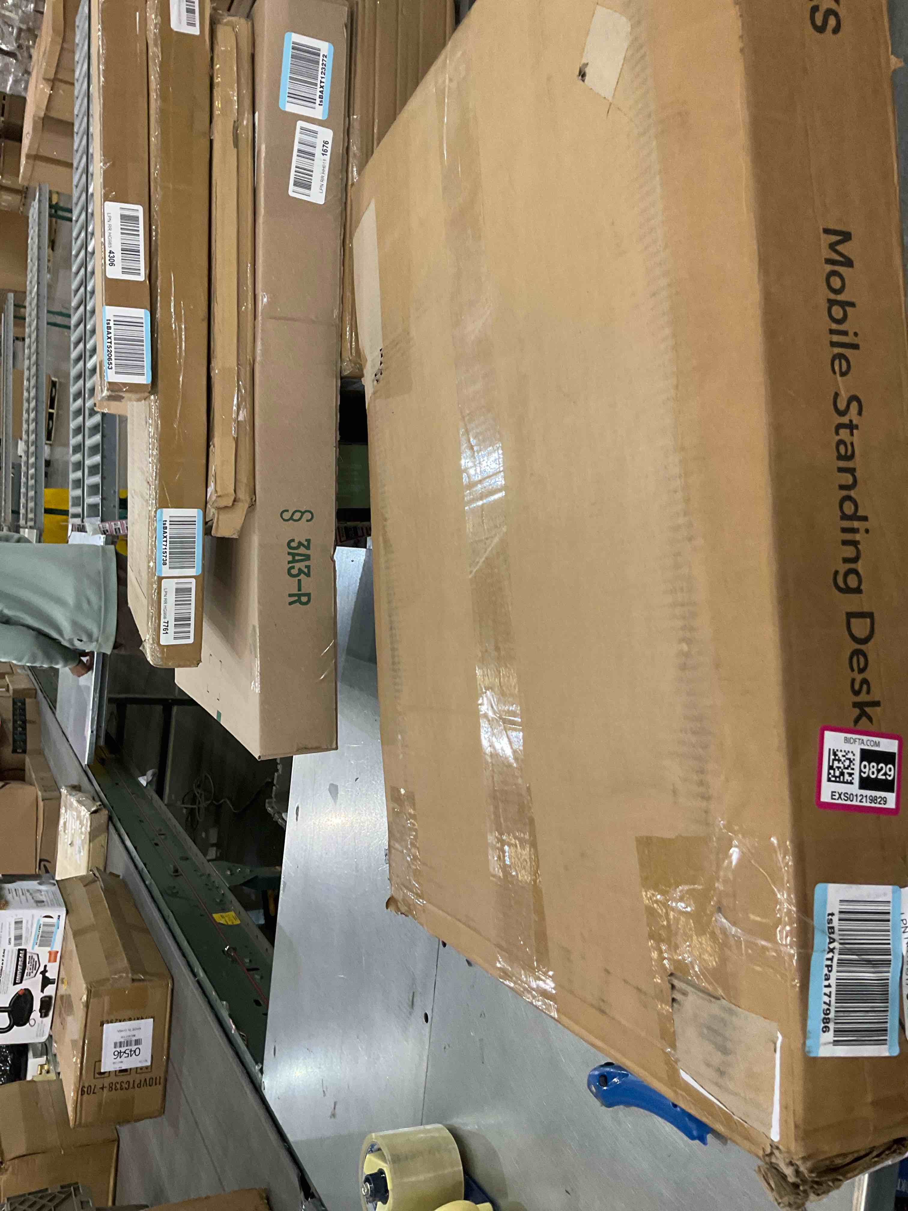 Claiks Mobile Standing Desk, Small Rolling Standing Desk, Mobile Desk Workstation with Wheels, Pneumatic Mobile Laptop Desk for Home Office with Hook, White