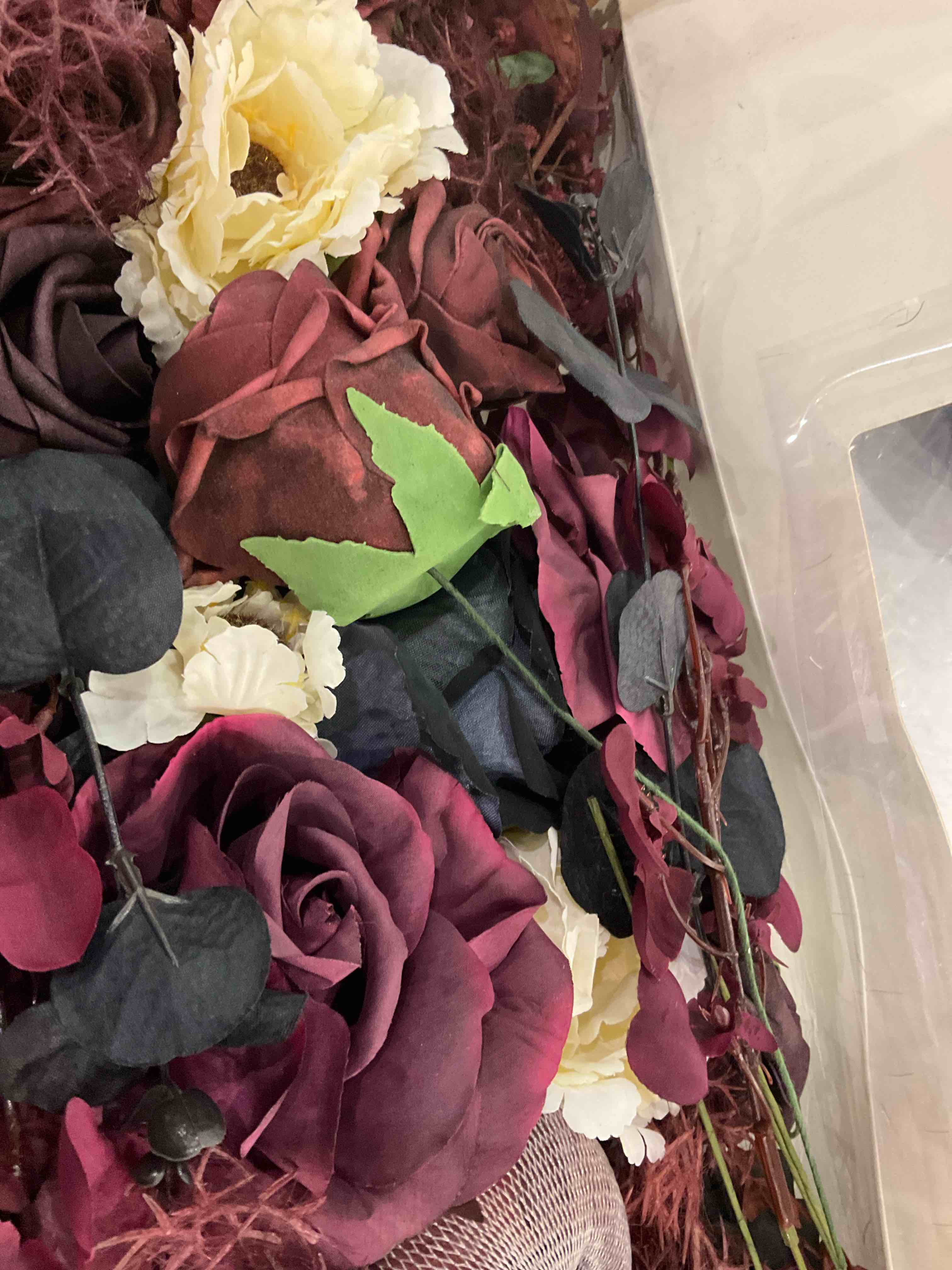 Ling's Moment Moody Burgundy & Black Artificial Flowers and Greenery Deluxe Combo Box Set, Goth Fake Flower for DIY Wedding Bridal Bouquet, Centerpieces Decor, Floral Arrangement Decor, etc.