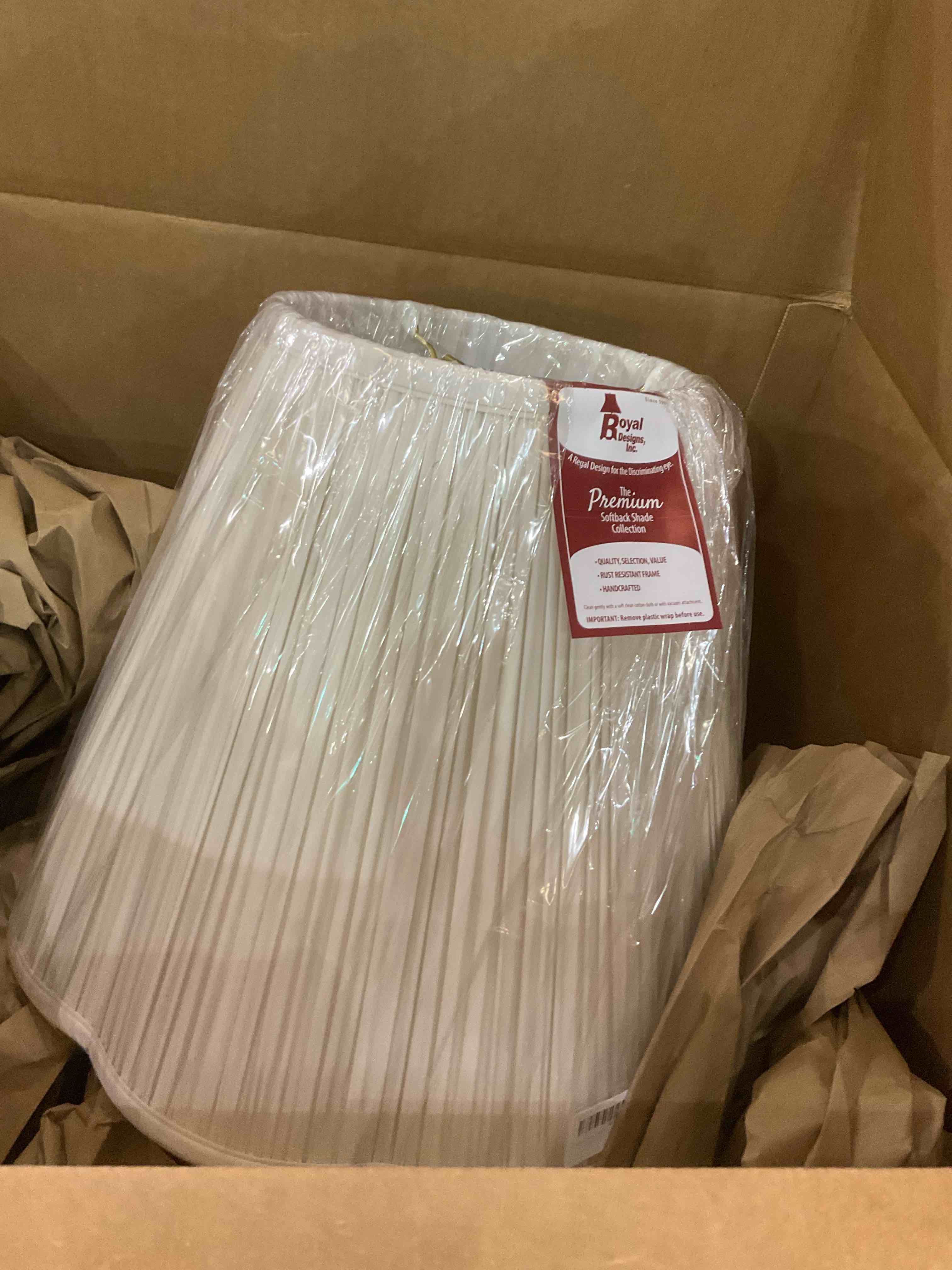 Royal Designs BSO-724-14WH Empire English Pleat Basic Lamp Shade, 10" x 14.5" x 10", White