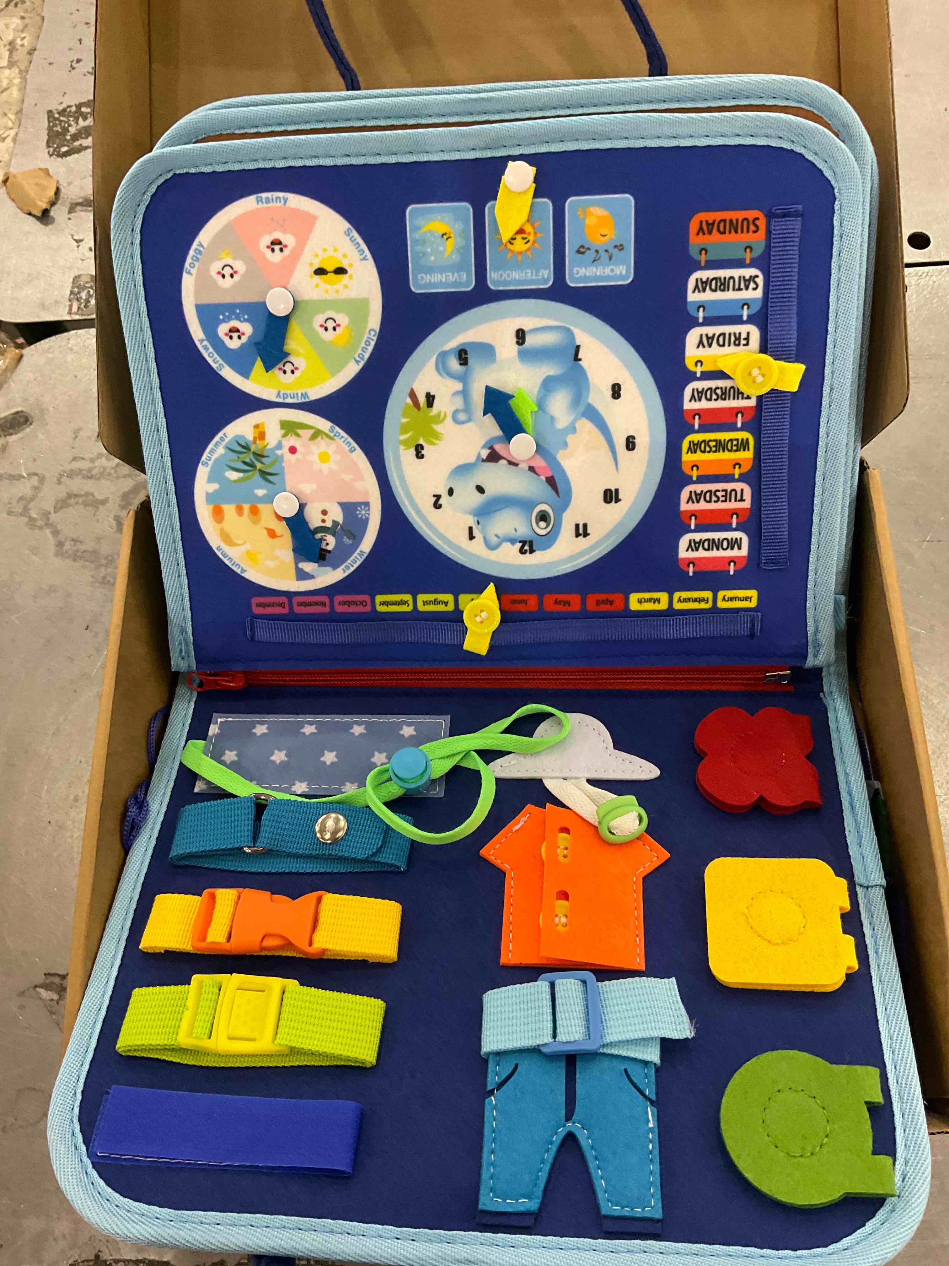 Busy Board Montessori Toys for 1 2 3 4 Year Old, Durable Travel Essentials Busy Book for Toddlers 1-3 Sensory Activities, Educational & Learning Toys for 1-2 Year Old Boy Girl Birthday Gift Christmas