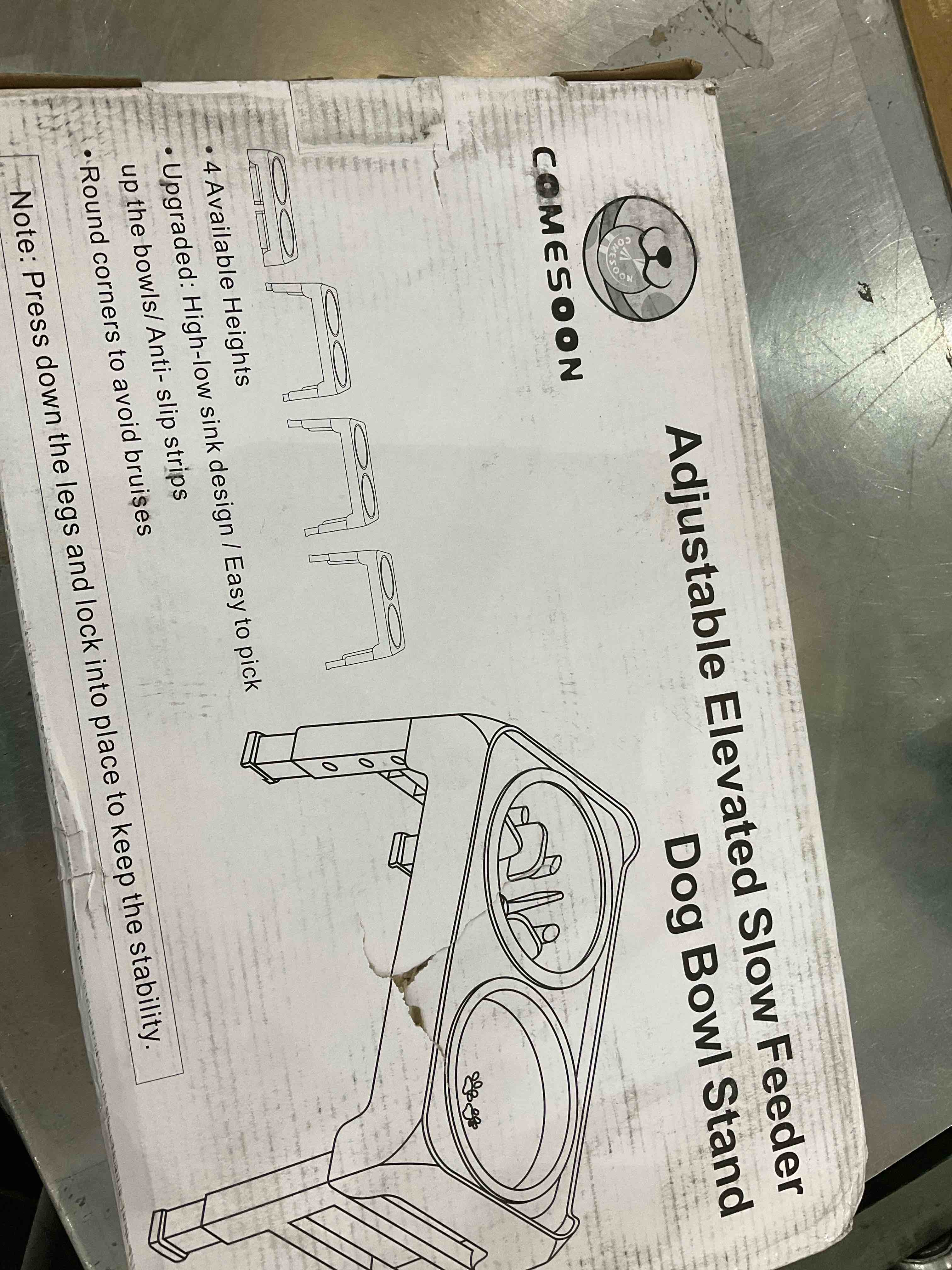 comesoon adjustable elevated slow feeder dog bowl stand