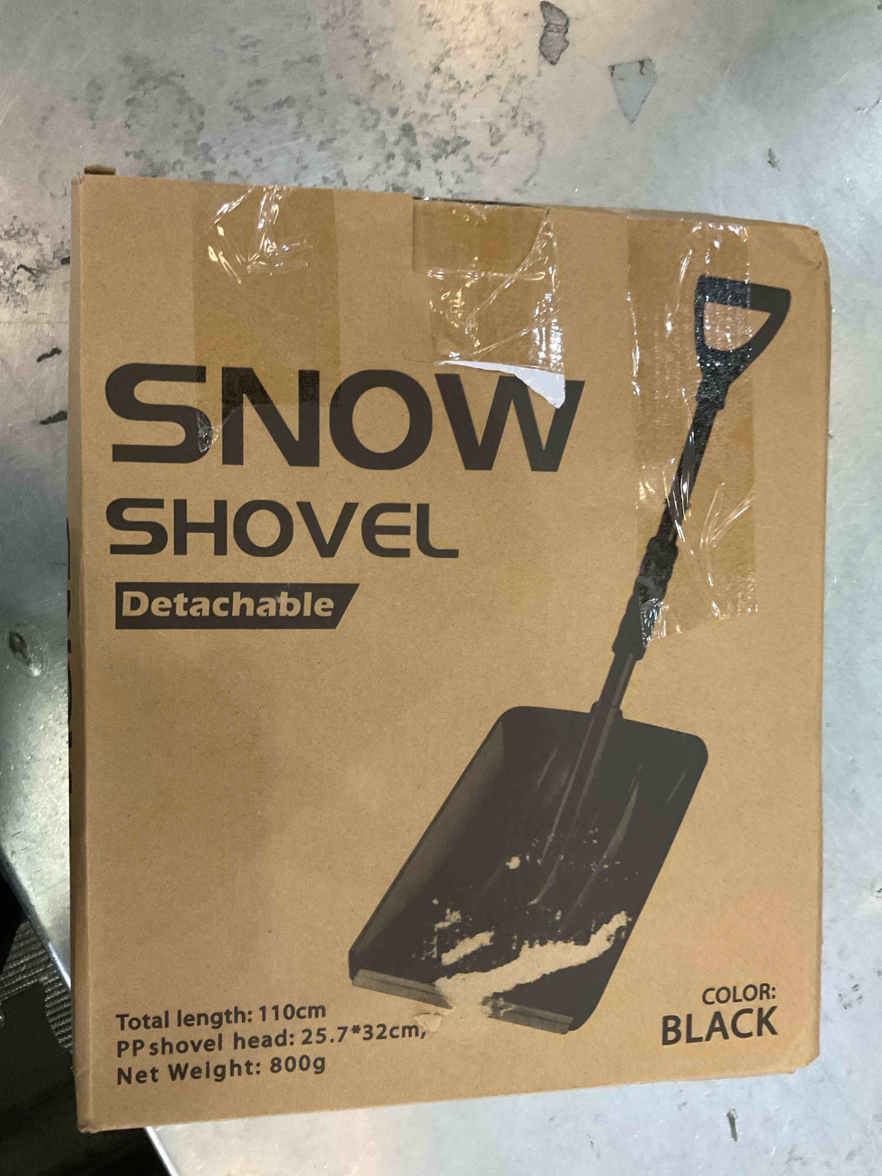 Snow Shovel for Car Driveway - 4 in 1 Survival Shovel with Aluminum Handle and Wide Ice Scrape, Lightweight Sport Utility Detachable Shovel for Garden, Car, Camping