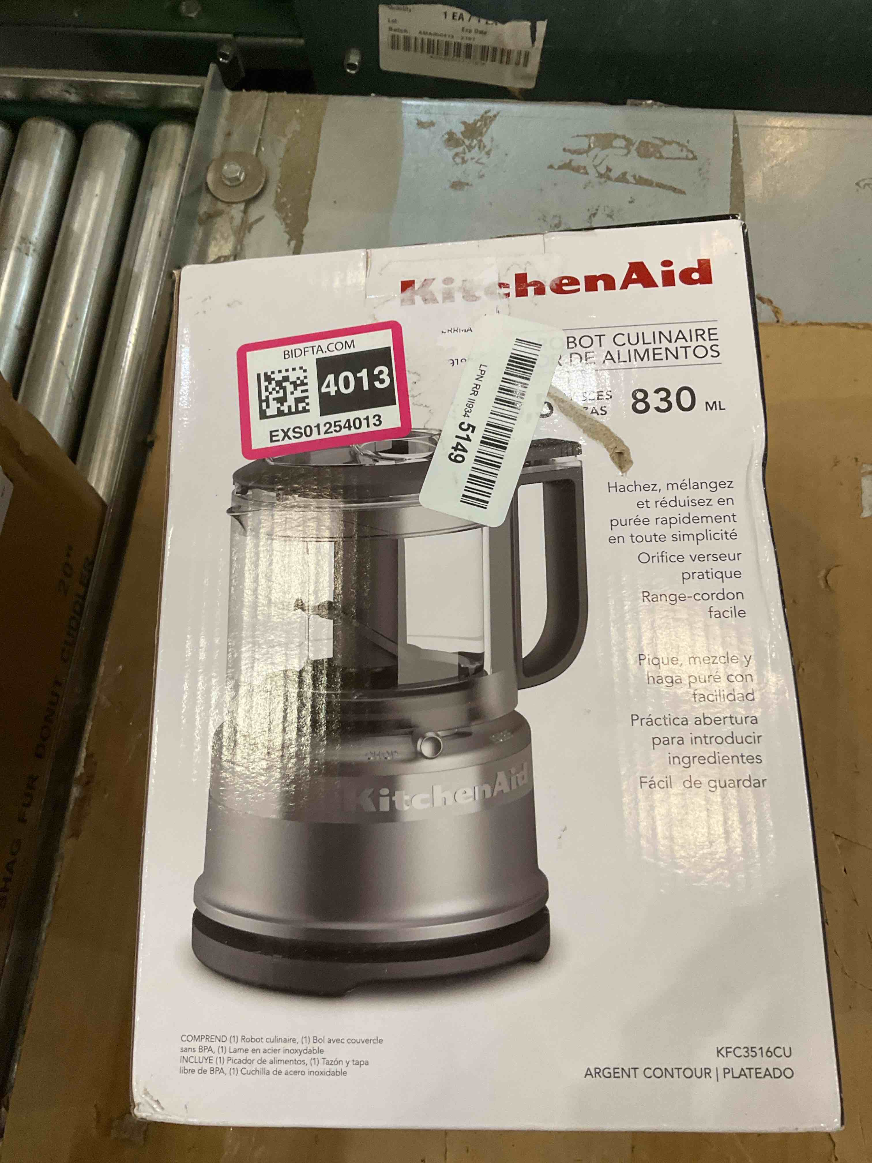 KitchenAid KFC3516CU 3.5 Cup Food Chopper, Contour Silver