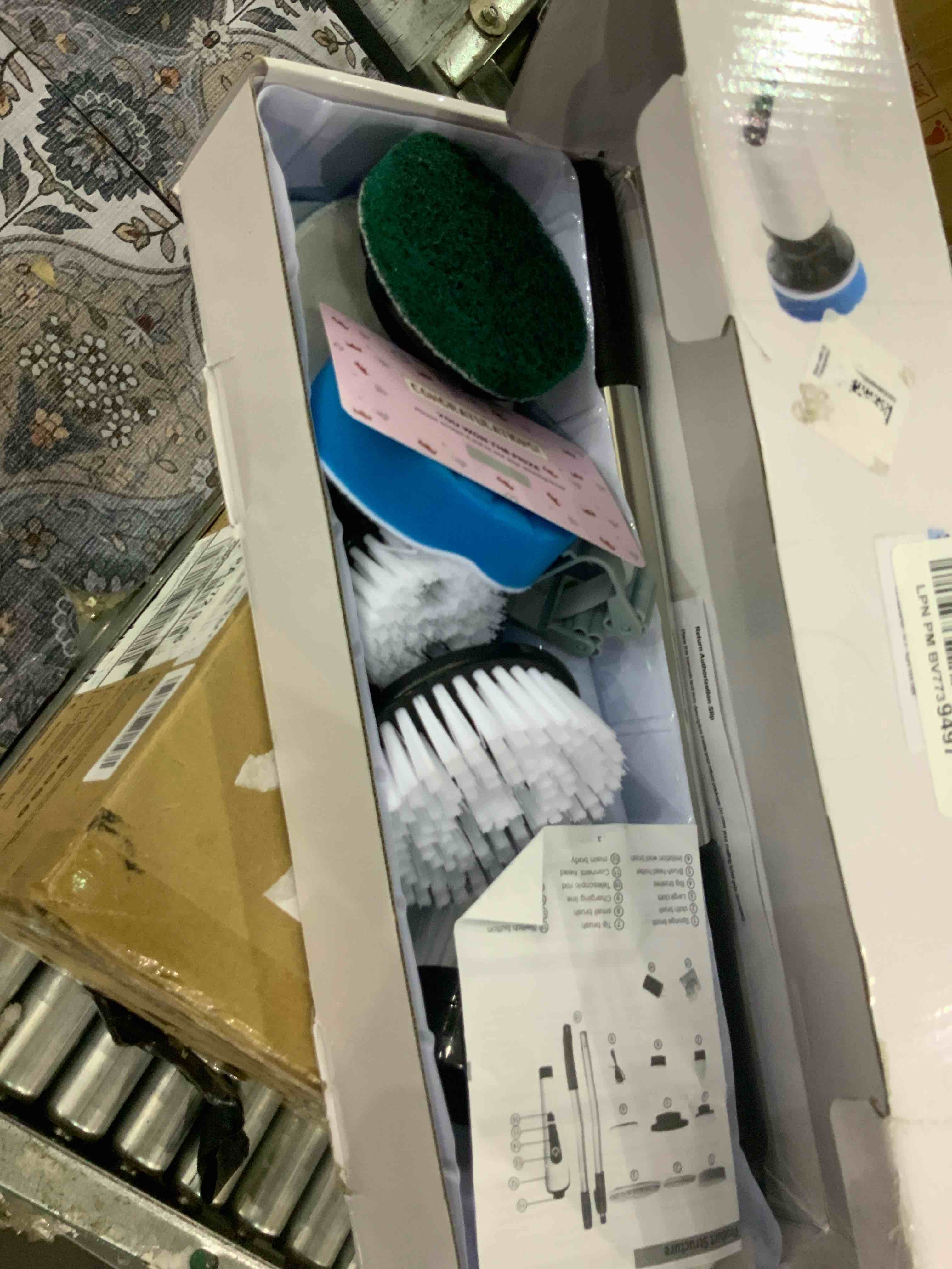 Electric Spin Scrubber, 2024 New Cordless Voice Prompt Shower Cleaning Brush with 8 Replaceable Brush Heads, 3 Adjustable Speeds, and Adjustable Extension Handle for Bathroom Floor Tile