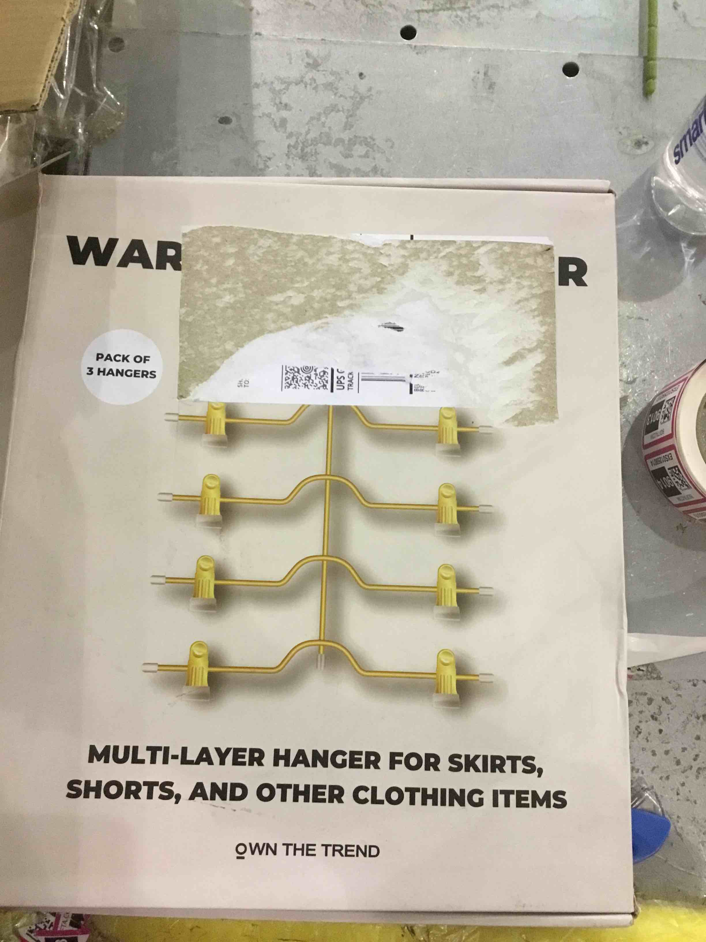 Skirt Hangers for Skirts and Pants with Adjustable Clips- 3-Pack Tops Gold Multilayer Rotating Hook Clothes Hangers, Space-Saving Pants and Skirts Hanger - Closet Organizer Standard Hanger