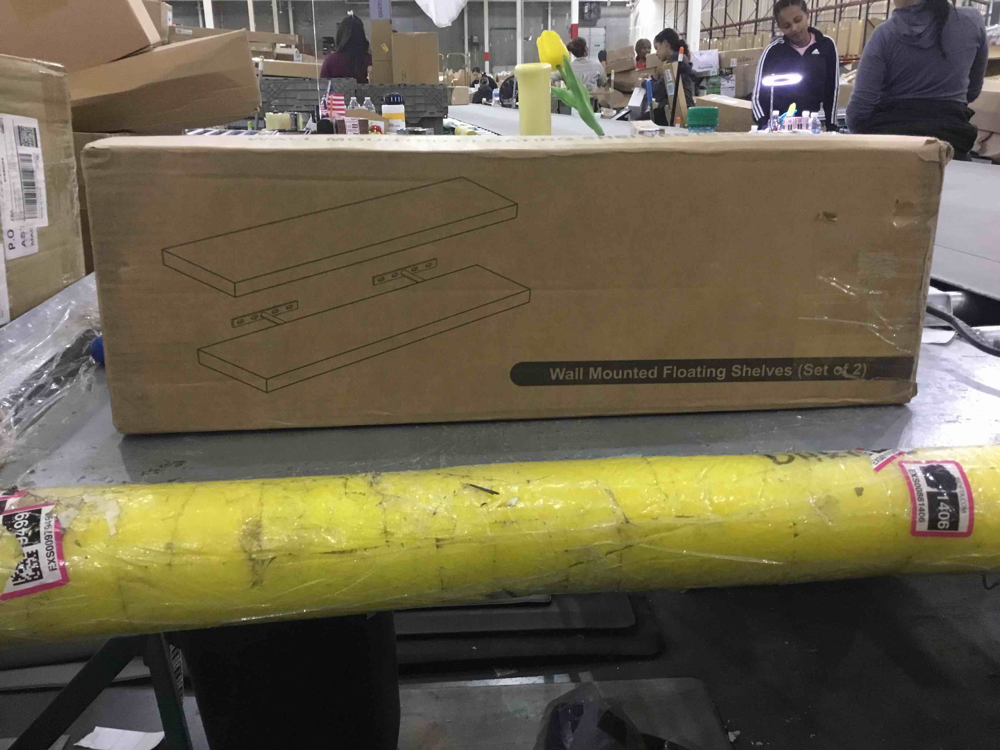 BAYKA Floating Shelves, Wall Mounted Rustic Wood Shelves for Bathroom, Bedroom, Living Room, Kitchen, Office, 23" Hanging Shelf for Books/Storage/Room Decor with 22lbs Capacity (White, Set of 2)