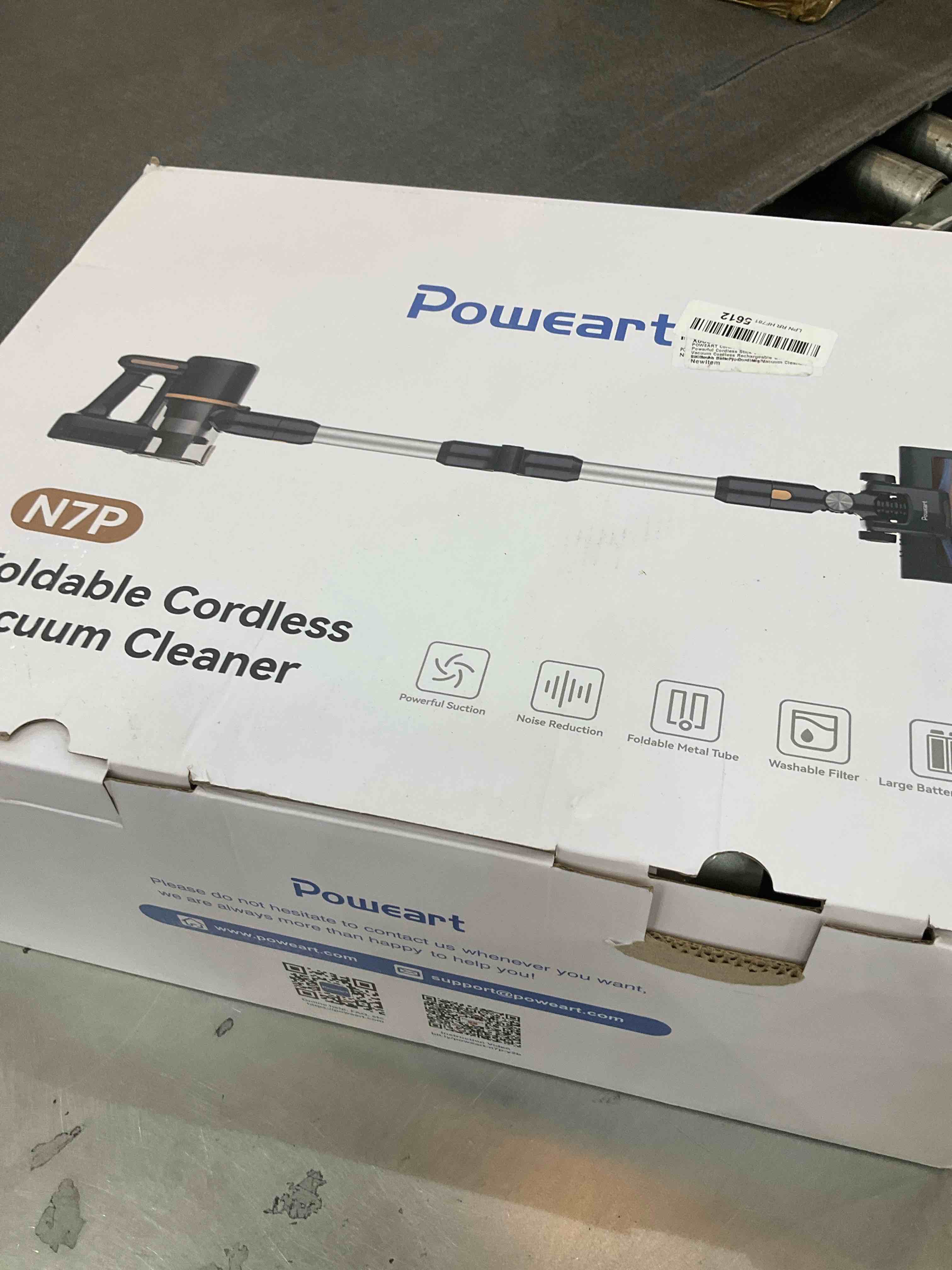 POWEART Cordless Vacuum Cleaner, 6 in 1 Multifunction Stick Vacuum, 2200mAh Cleaner Rechargeable, Lightweight Hardwood Floor Pet Hair Home - Midnight