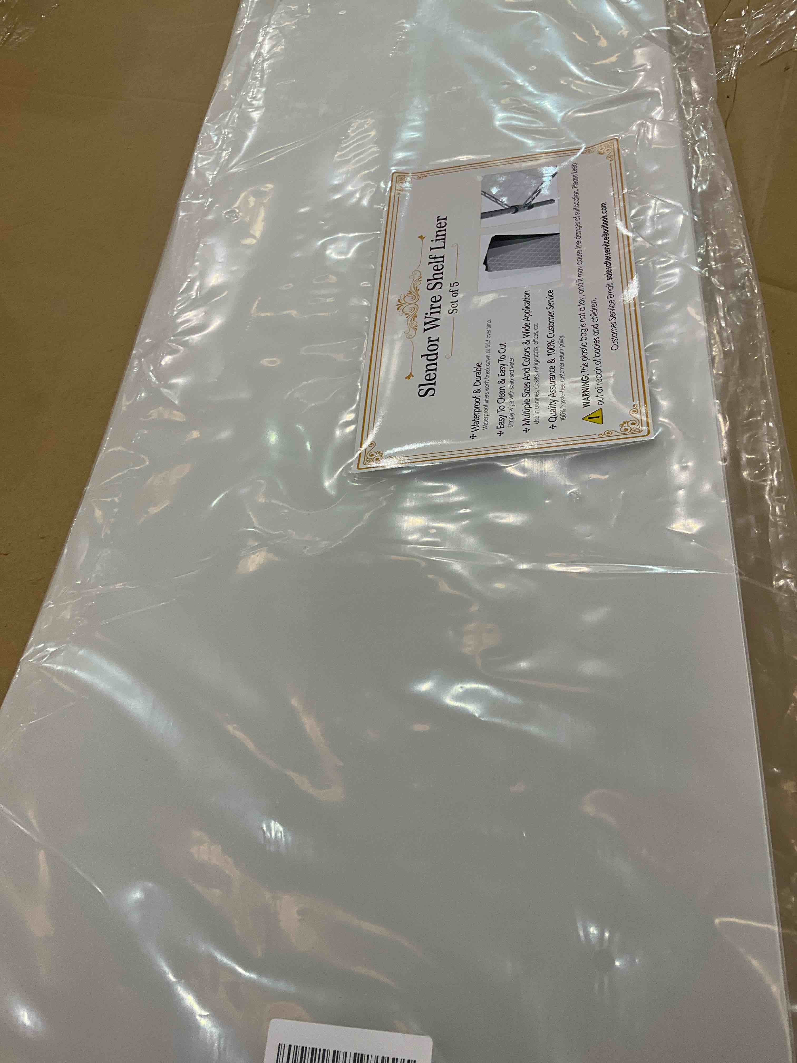 Slendor Wire Shelf Liner Value Pack of 5 Heavy Duty Waterproof Non-Adhesive Industrial Strength Plastic Mats for Tier Shelving Unit, 14 x 36 Inch Clear