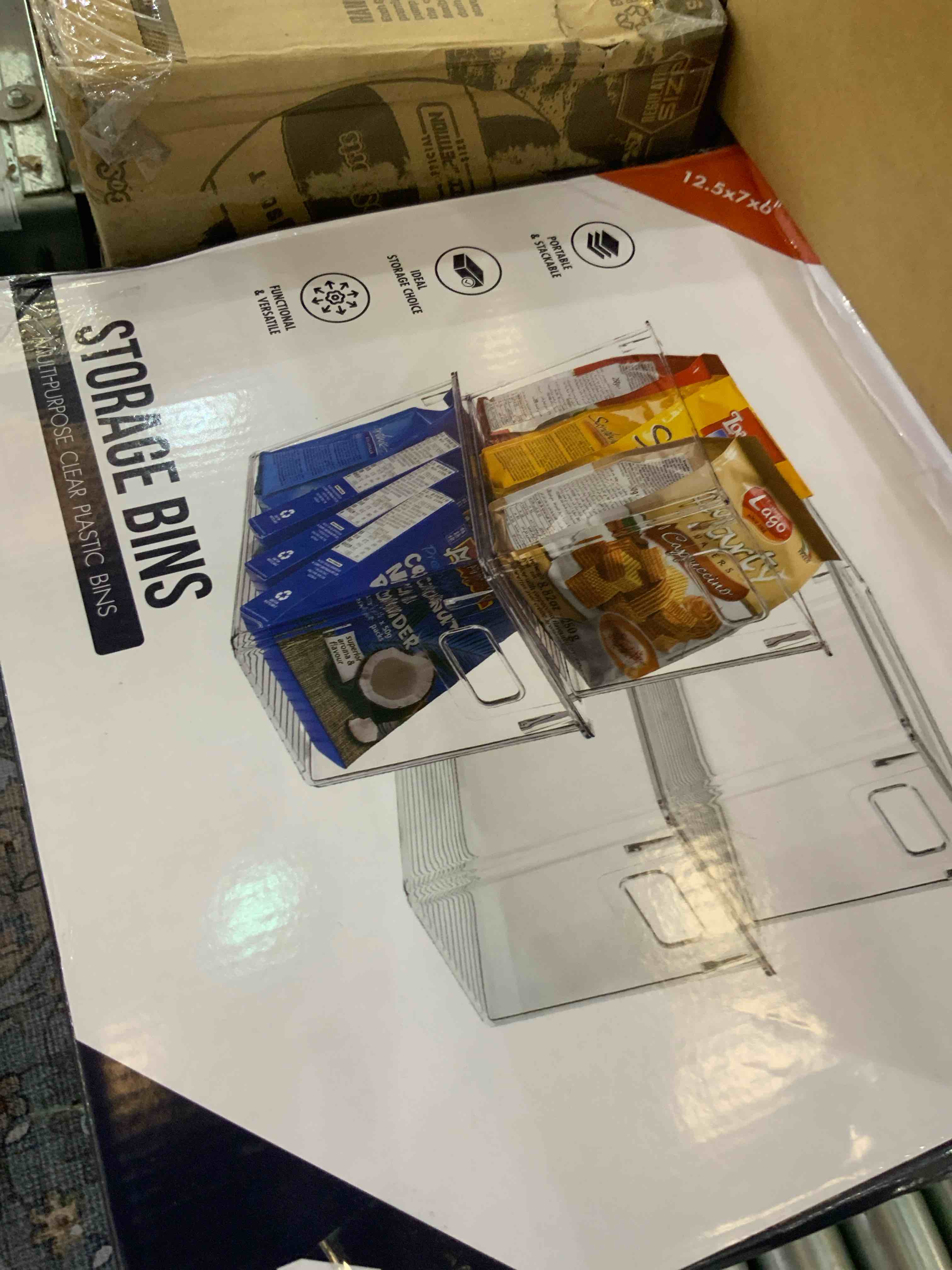 4 Pack Clear Stackable Storage Bins with Lids