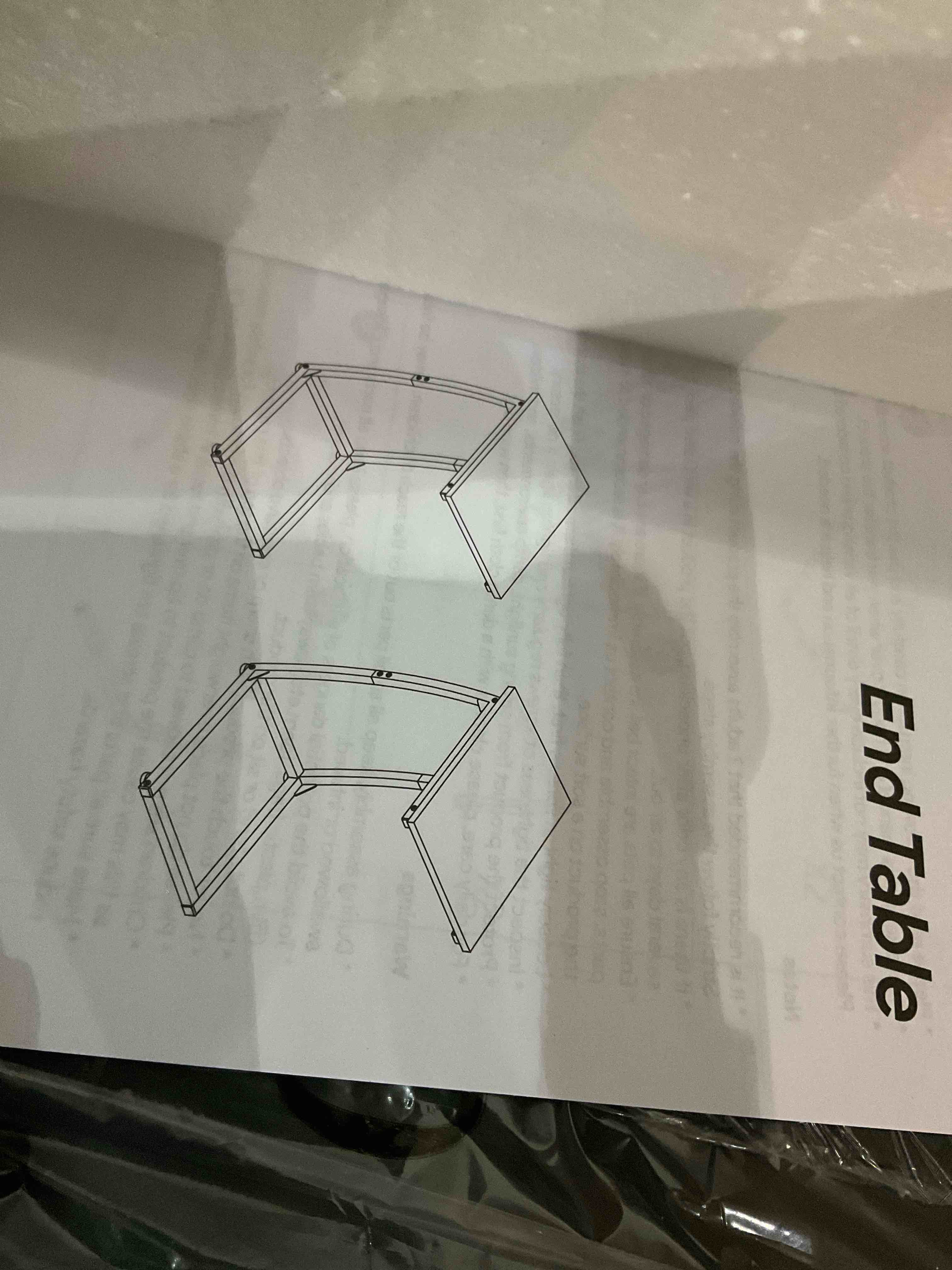 LAKEMID C Shaped End Table Side Table of 2, Small Sofa Table with Metal Frame for Living Room Bedroom Small Spaces (Light Lvory)