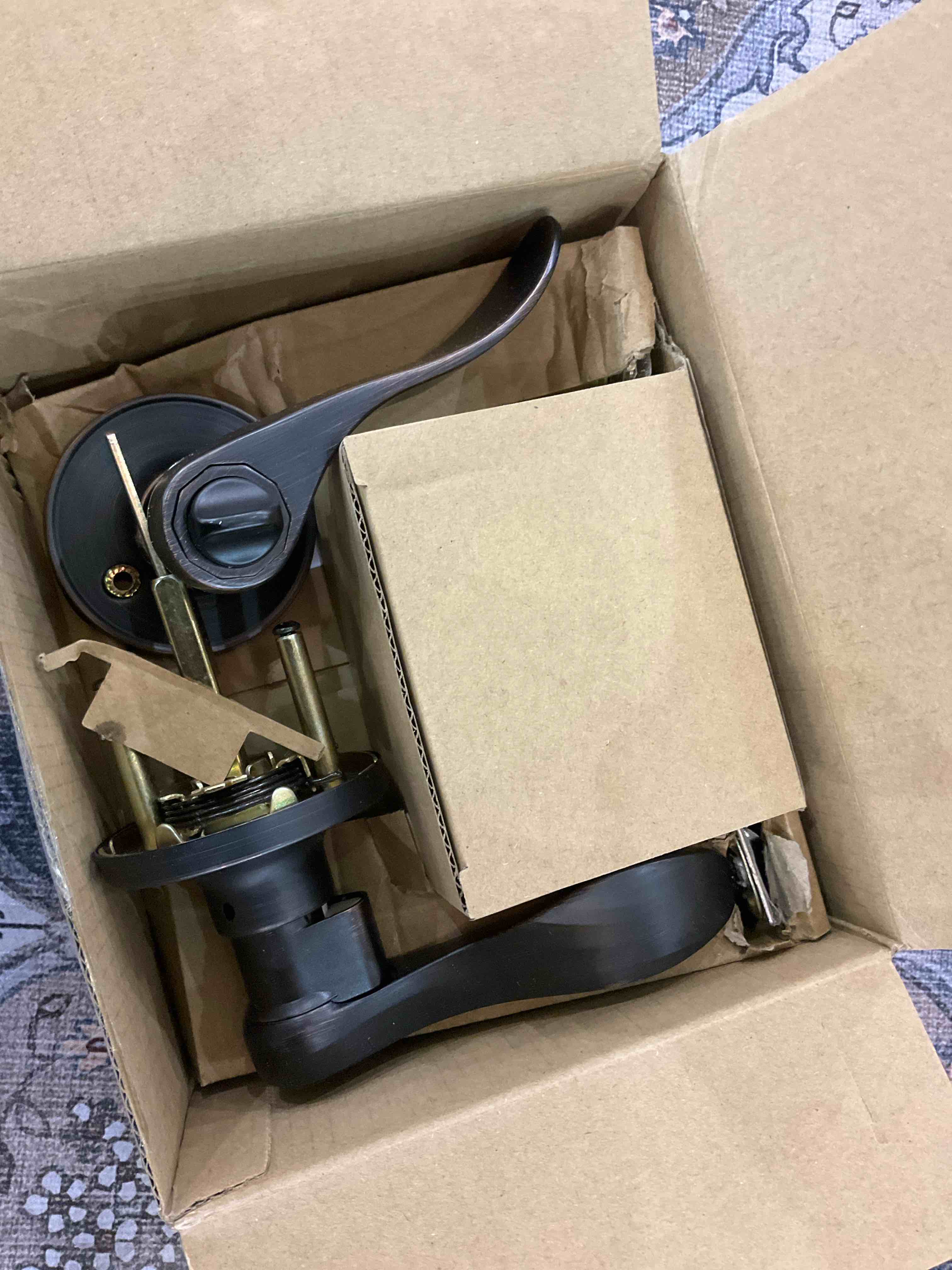 Front Door/Exterior Door Lever Lockset with Single Cylinder Deadbolt Combination Set Keyed Alike, Entry Door Lockset with Deadbolt, Oil Rubbed Bronze Finished,1Pack