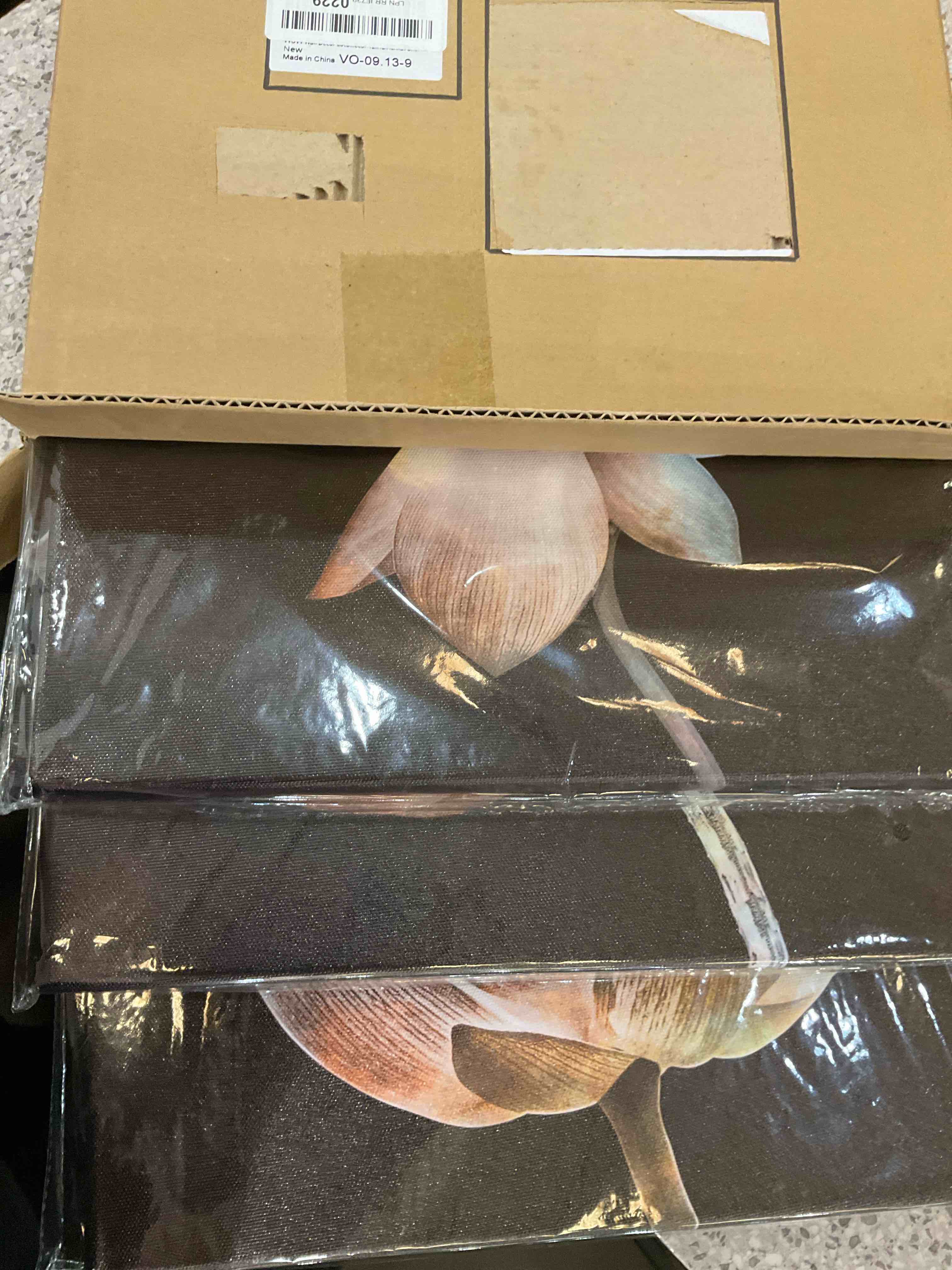 VVOVV Wall Decor Lotus Flower Canvas Wall Art Starry Universe Space Picture Bathroom Decor Flower Painting Framed Creative Painting Artwork Bedroom Decor 12x12inchx3Panel