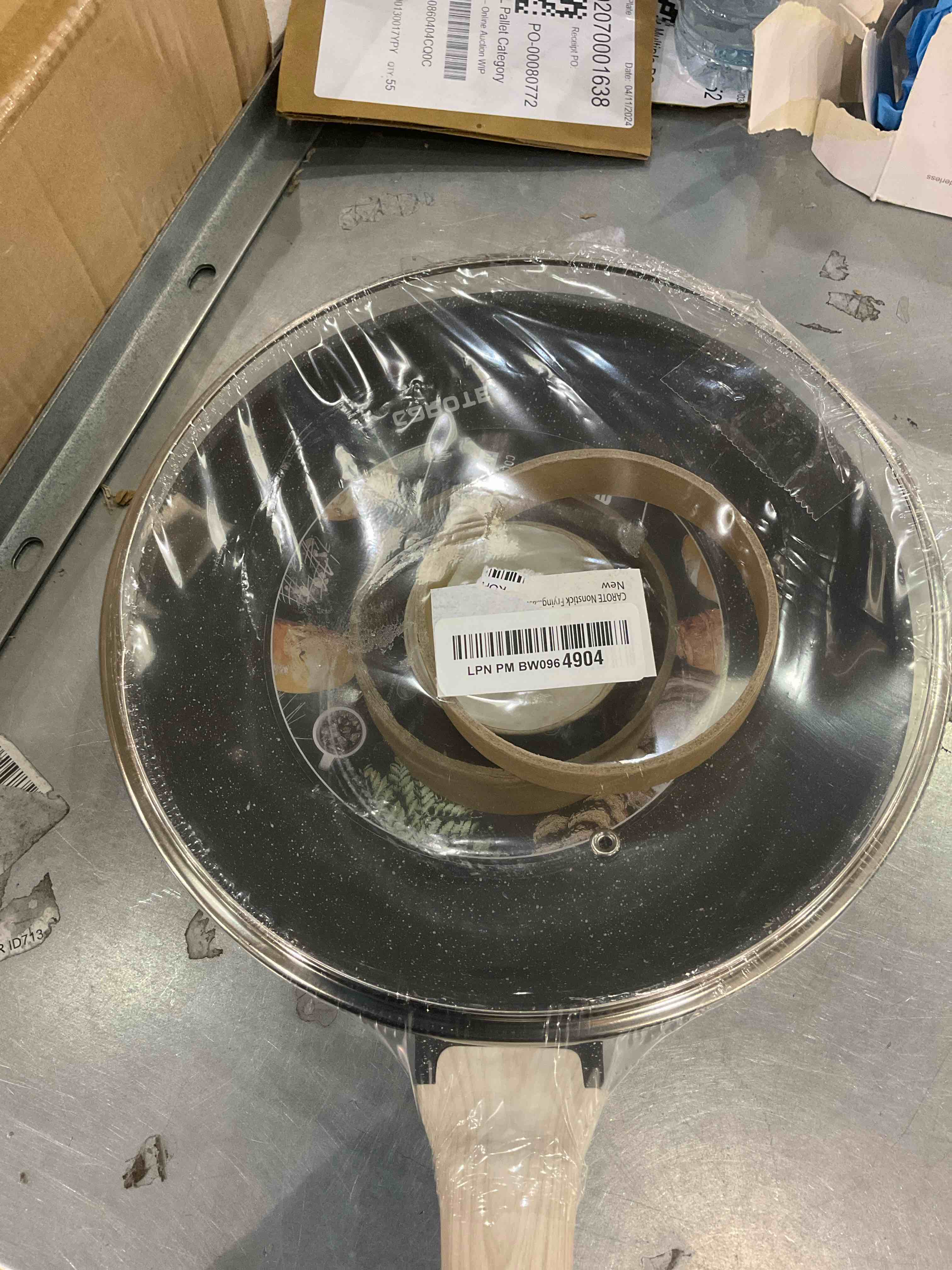 CAROTE Nonstick Frying Pan Skillet,Non Stick Granite Fry Pan with Glass Lid, Egg Pan Omelet Pans, Stone Cookware Chef's Pan, PFOA Free (Classic Granite, 10-Inch)