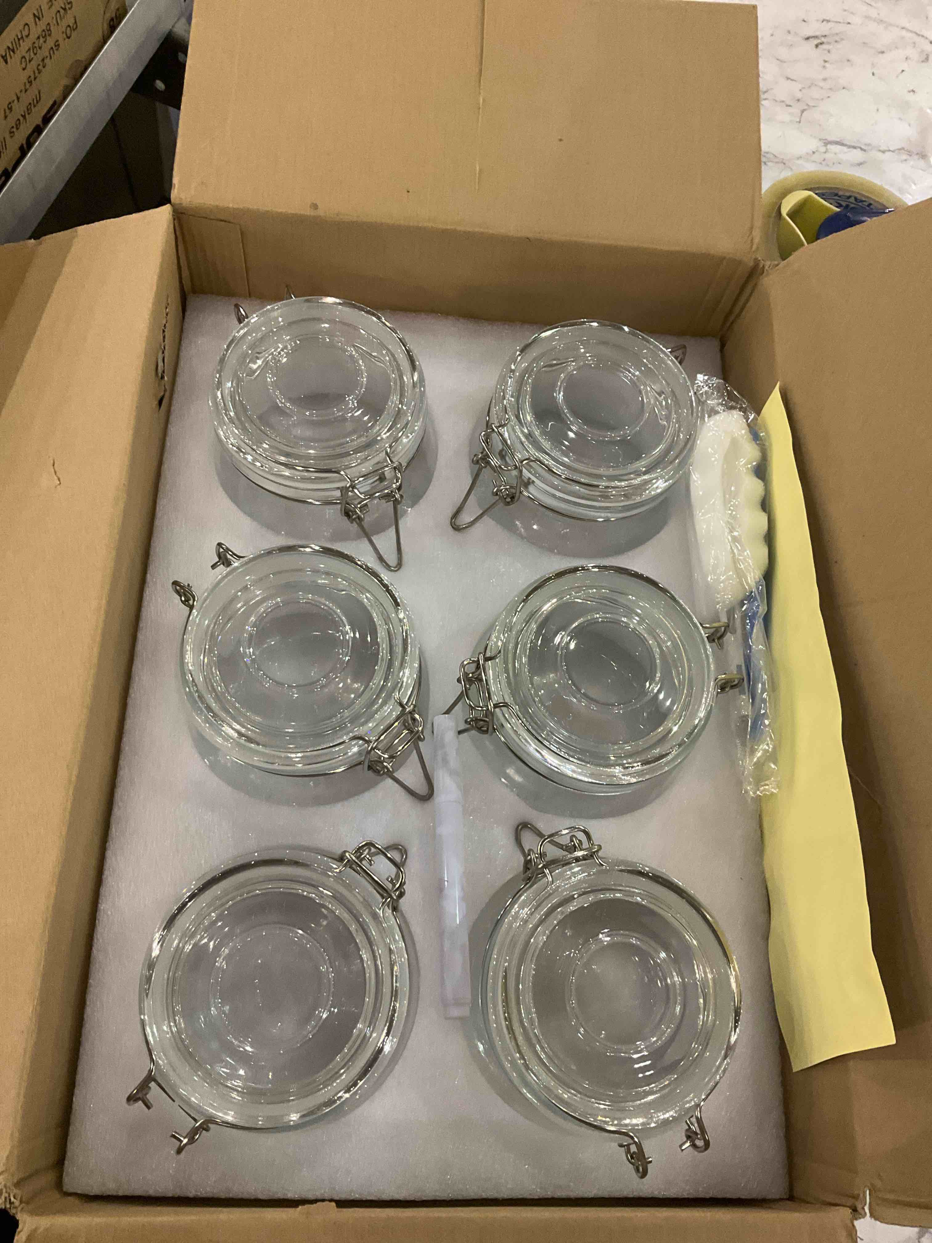 EkkoVla 17 oz Glass Jars with Airtight Lids, Set of 6 Food Storage Containers, Round Glass Canisters for Pasta, Coffee, Candy, Flour, Cereal, Dog Treats, Snacks