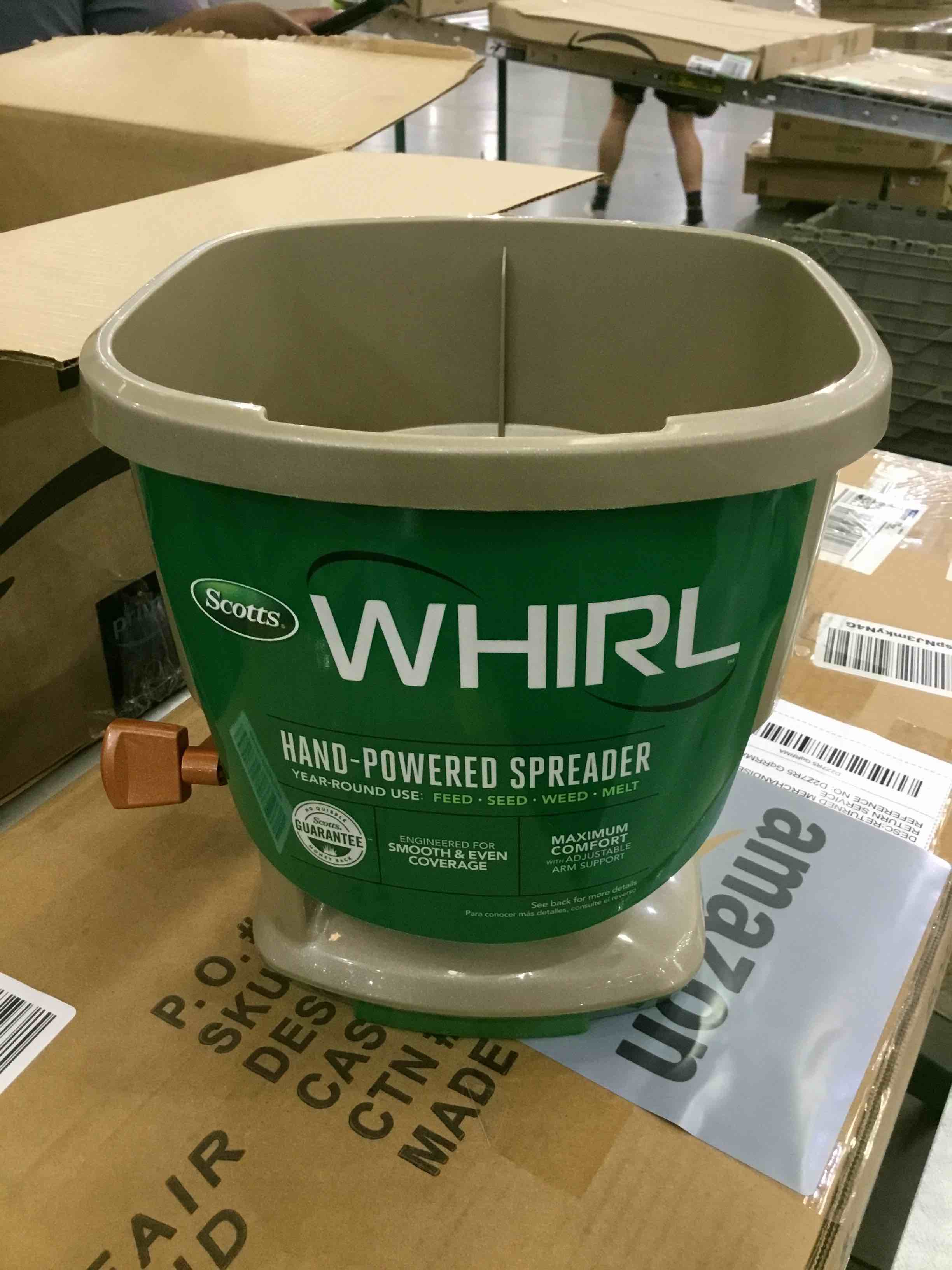 Scotts Whirl Hand-Powered Spreader for Seed, Fertilizer, Salt, Ice Melt, Handheld Spreader Holds up to 1,500 sq. ft. Product