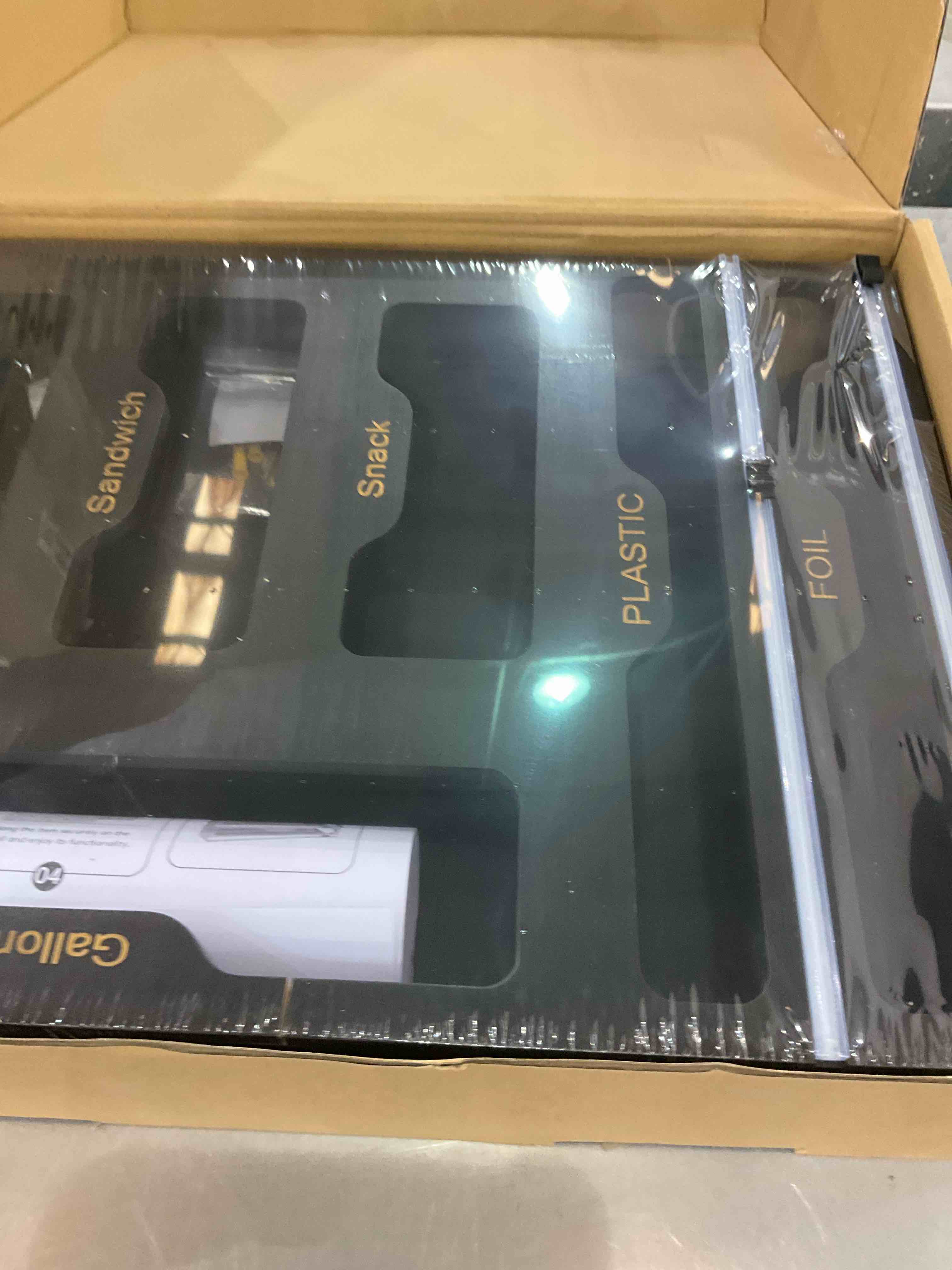 kitchen wrap and ziplock bag dispenser black