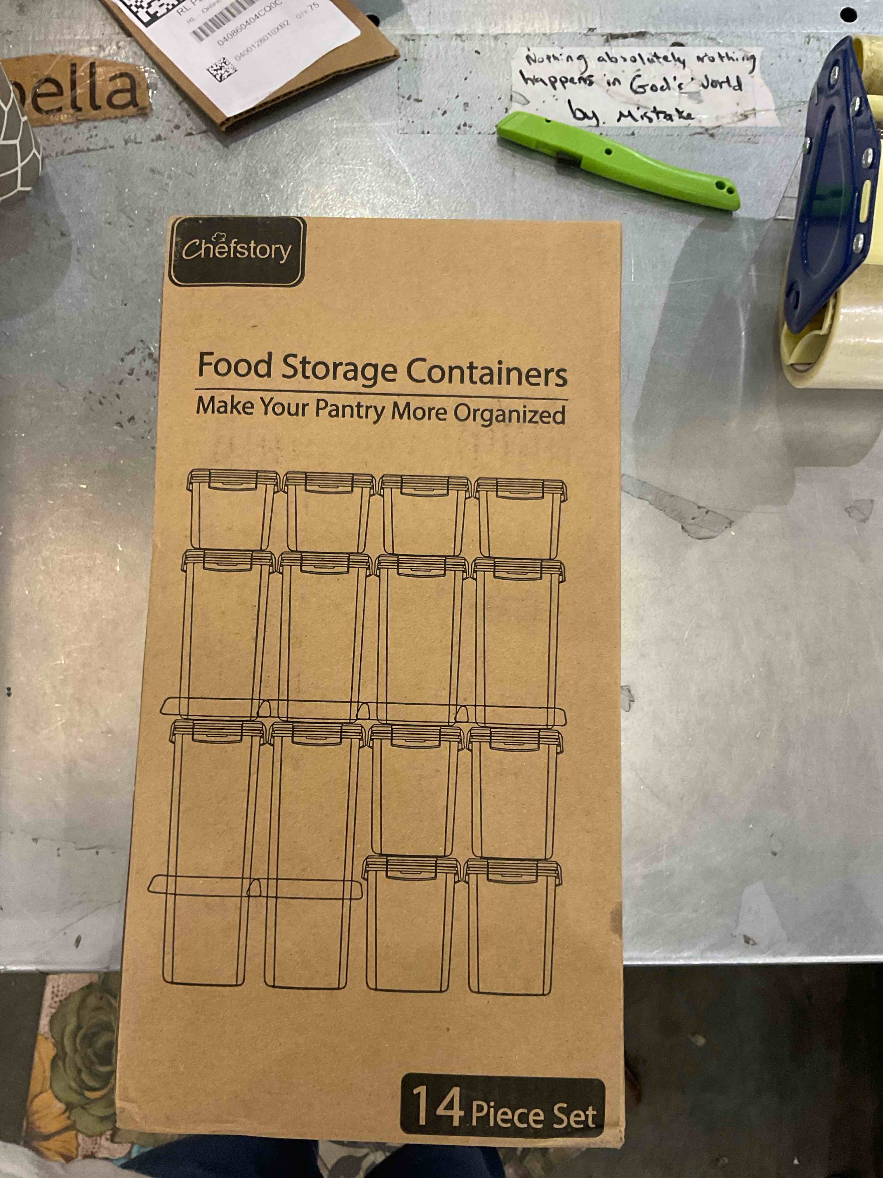 CHEFSTORY Airtight Food Storage Containers Set, 14 PCS Kitchen Storage Containers with Lids for Flour, Sugar and Cereal, Plastic Dry Food Canisters for Pantry Organization and Storage