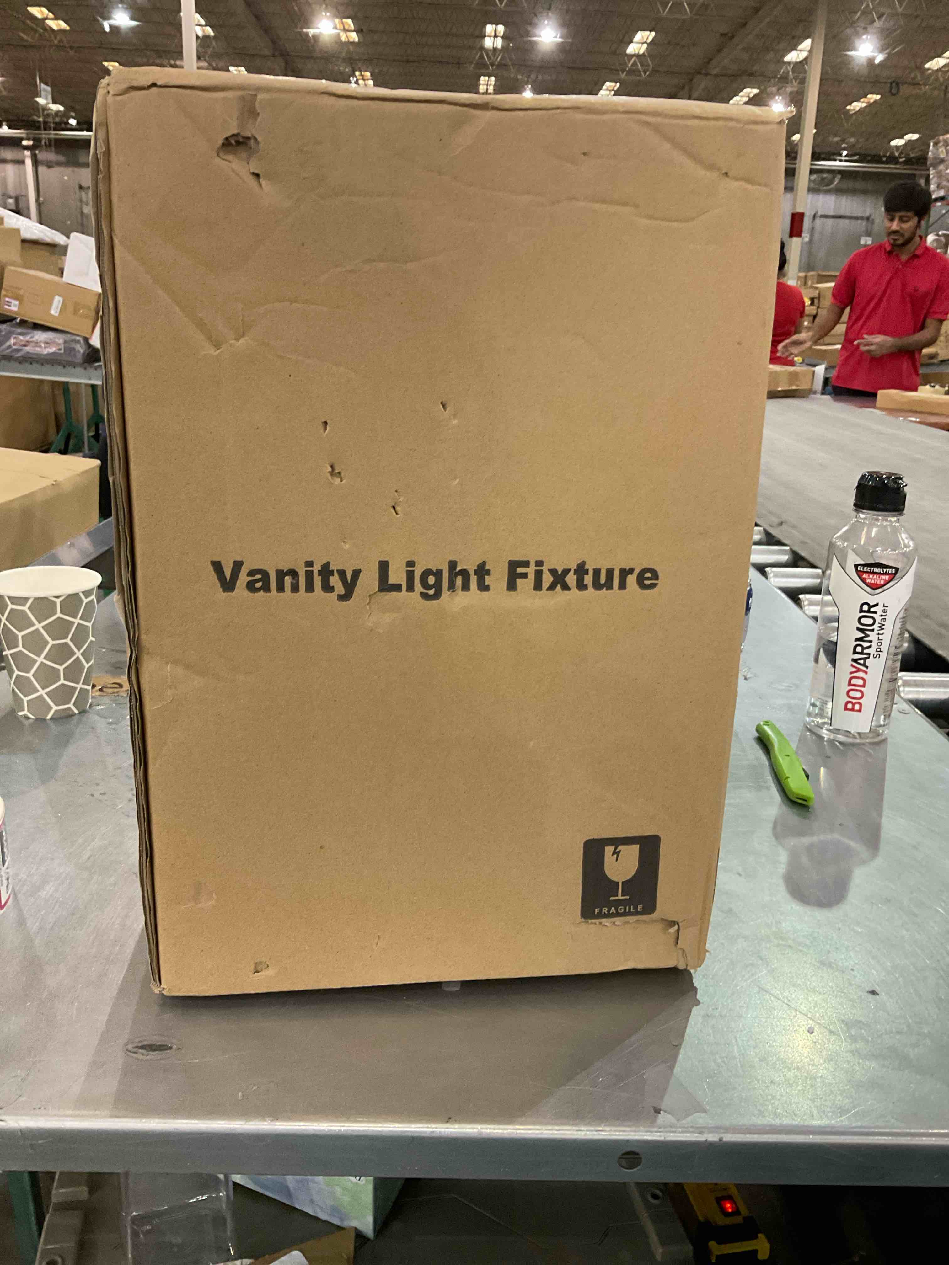 3-Light Bathroom Light Fixtures, Brushed Nickel Vanity Light, Farmhouse Wall Lights with Clear Glass Shade, Bathroom Wall Lamp for Mirror Kitchen Bedroom Living Room